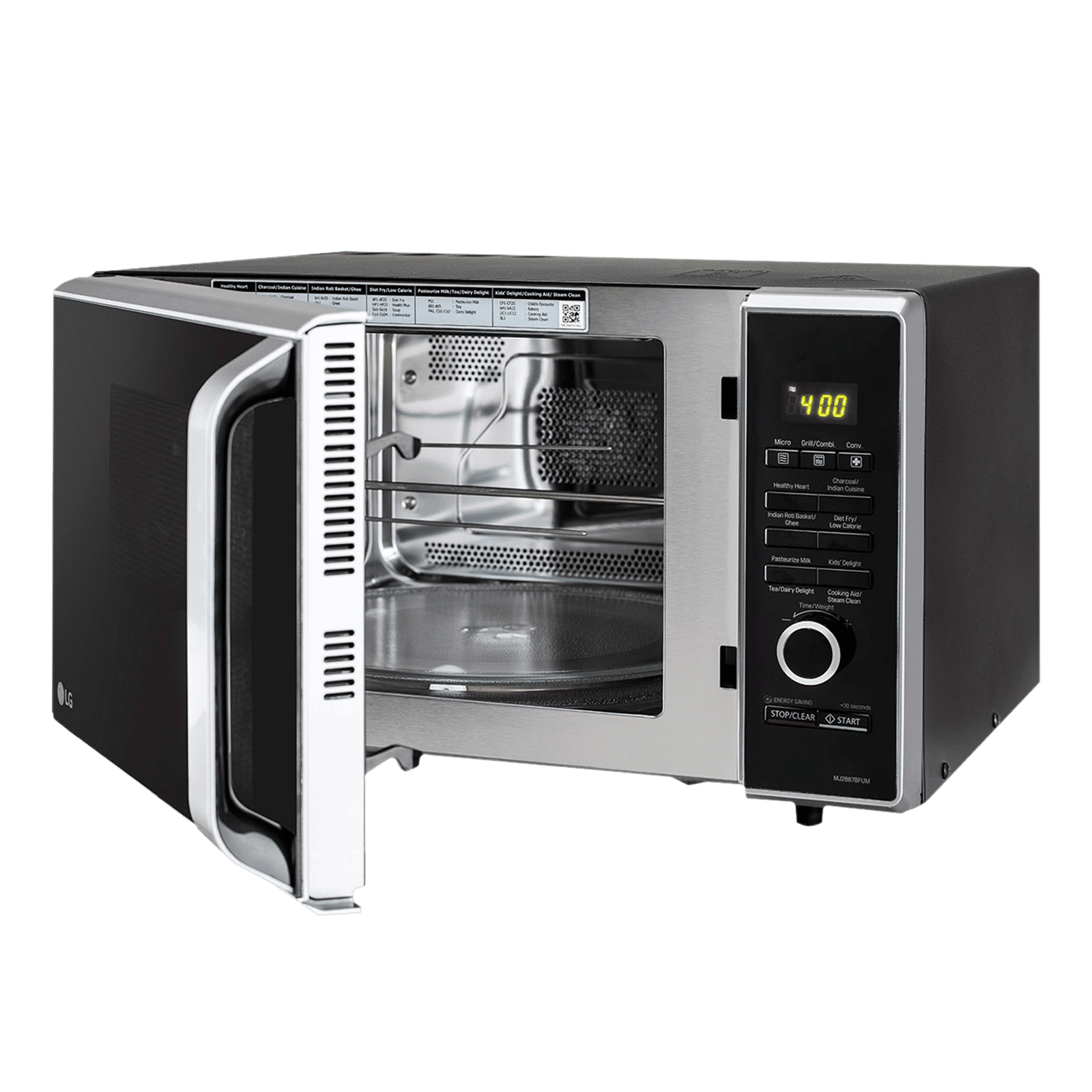 LG 28L Charcoal Microwave Oven with Diet Fry (MJ2887BFUM.DBKQILN, Black) LG 28L Charcoal Microwave Oven with Diet Fry (MJ2887BFUM.DBKQILN, Black)_6