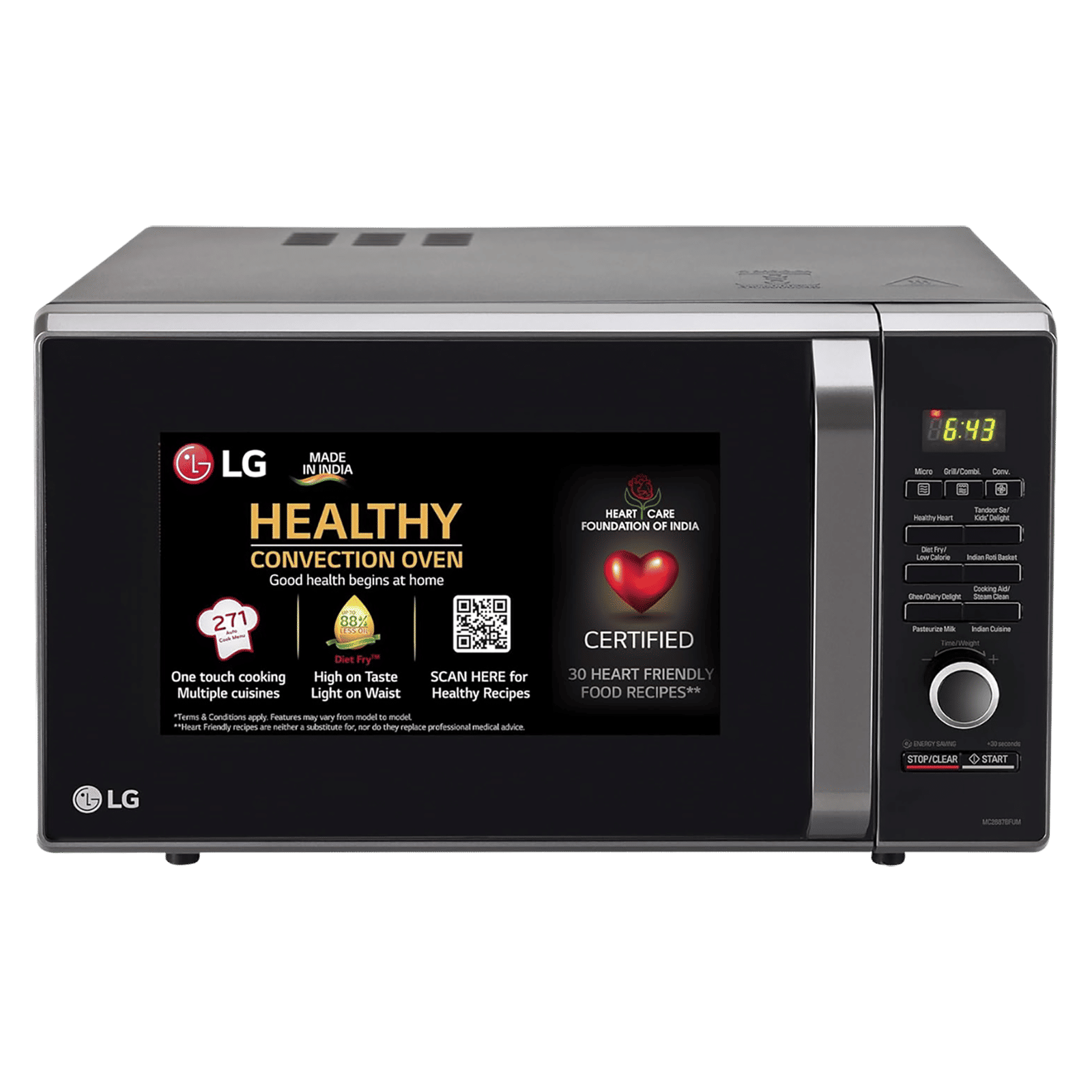 LG 28L Convection Microwave Oven with Intellowave Technology (MC2887BFUM, Black)_1