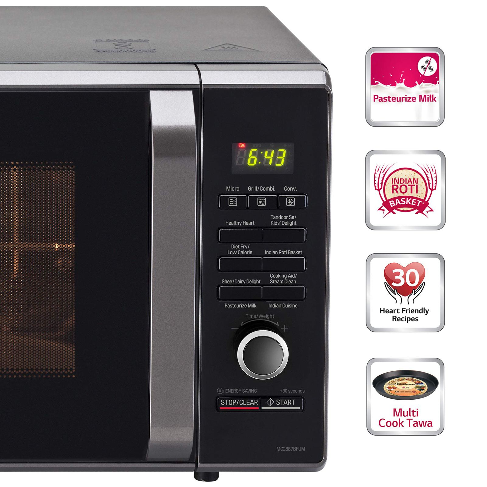 LG 28L Convection Microwave Oven with Intellowave Technology (MC2887BFUM, Black)_13
