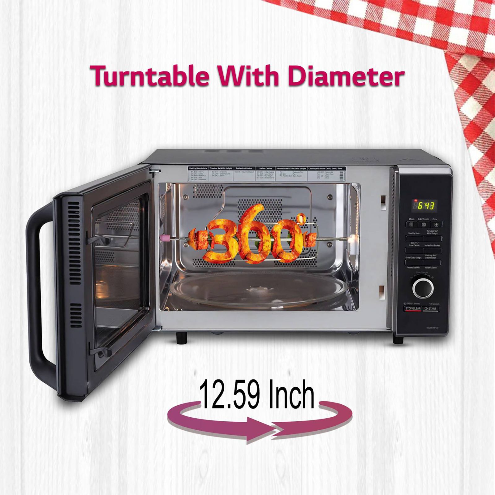 LG 28L Convection Microwave Oven with Intellowave Technology (MC2887BFUM, Black)_16