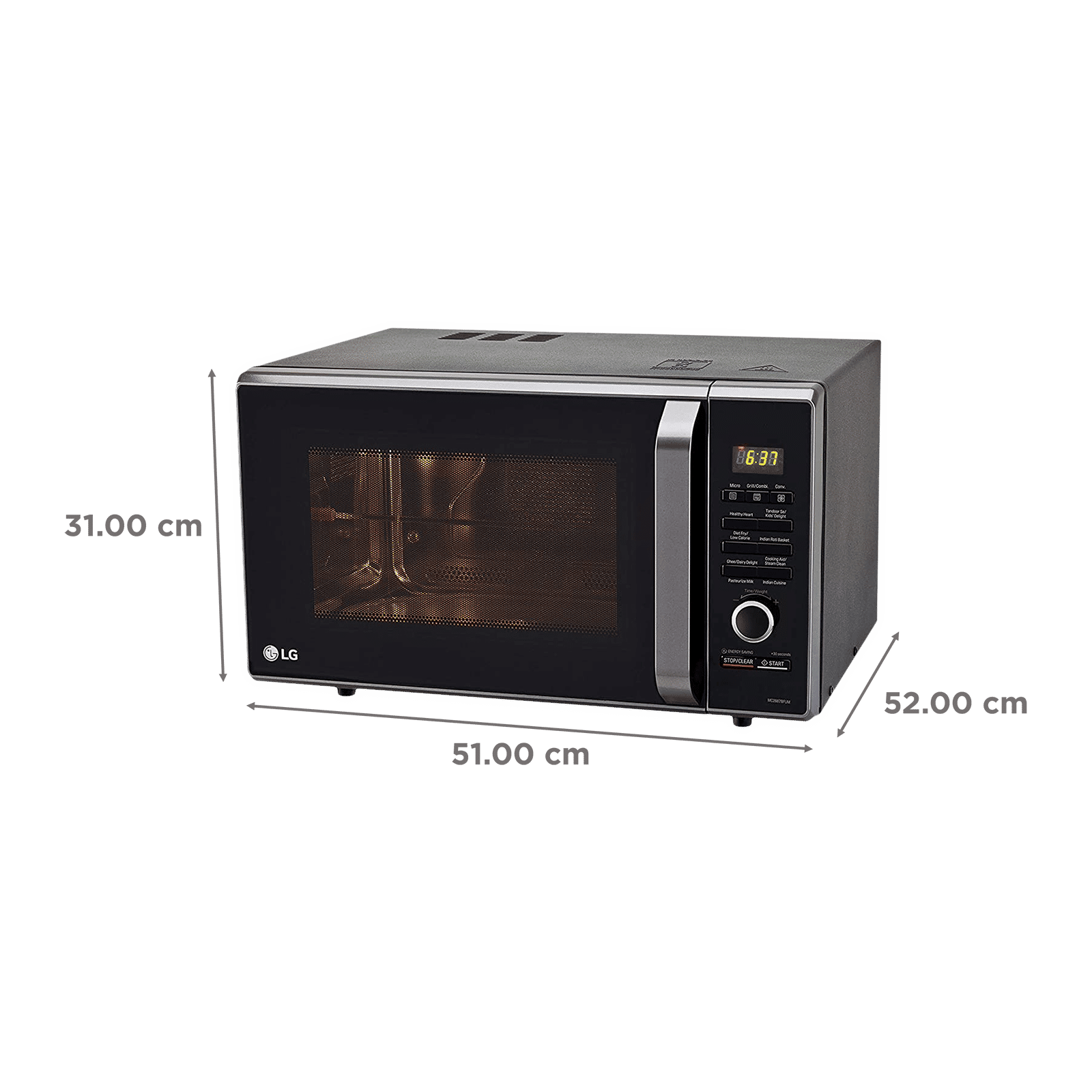 LG 28L Convection Microwave Oven with Intellowave Technology (MC2887BFUM, Black)_2