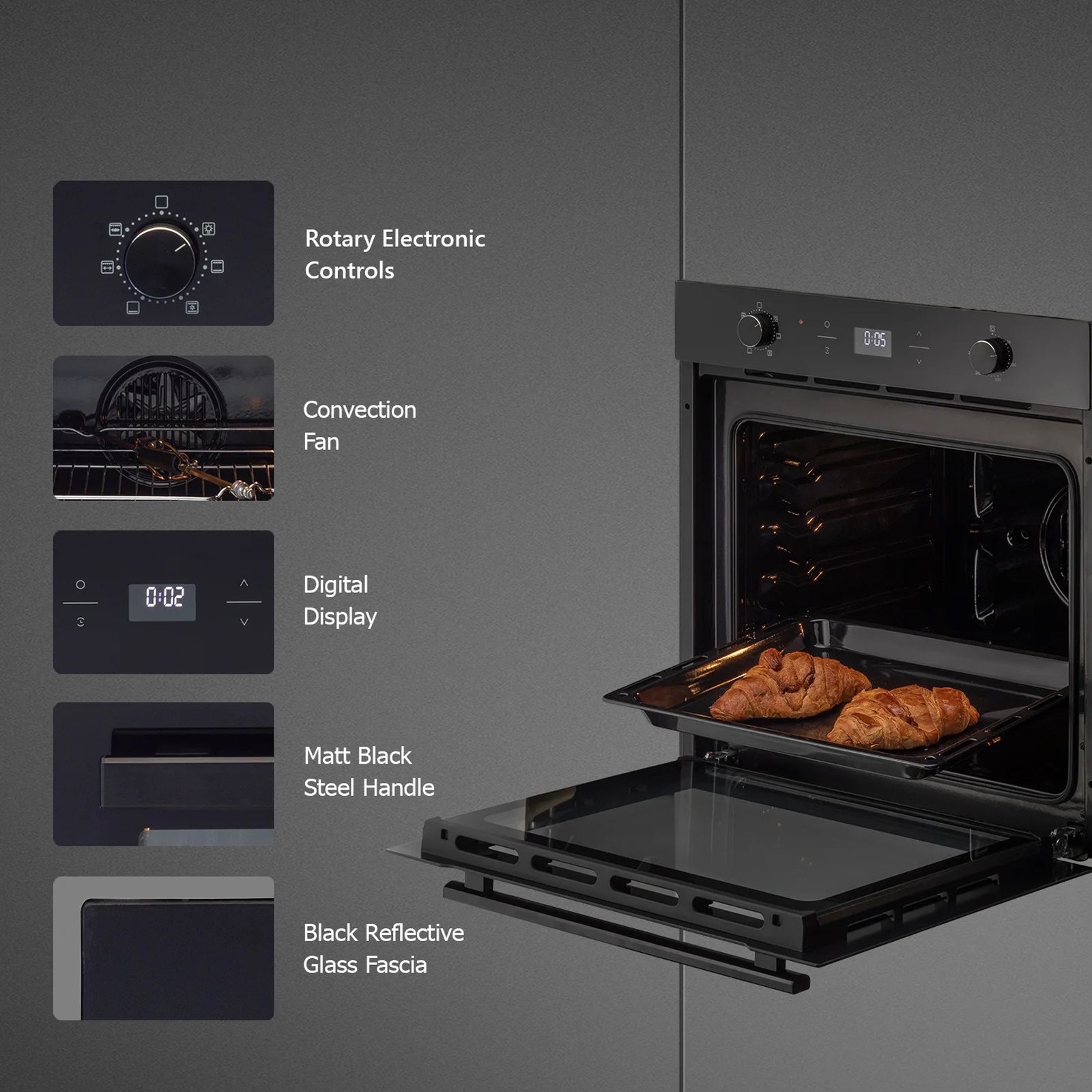 KAFF Series Collection 81L Built-in Electric Microwave Oven with 3 Layer Glass Door (OV 81 GIKF, Black) KAFF Series Collection 81L Built-in Electric Microwave Oven with 3 Layer Glass Door (OV 81 GIKF, Black)_9