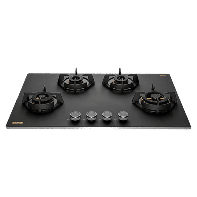 KAFF MSM 804 Toughened Glass Top 4 Burner Automatic Hob (Flame Failure Device, Black)