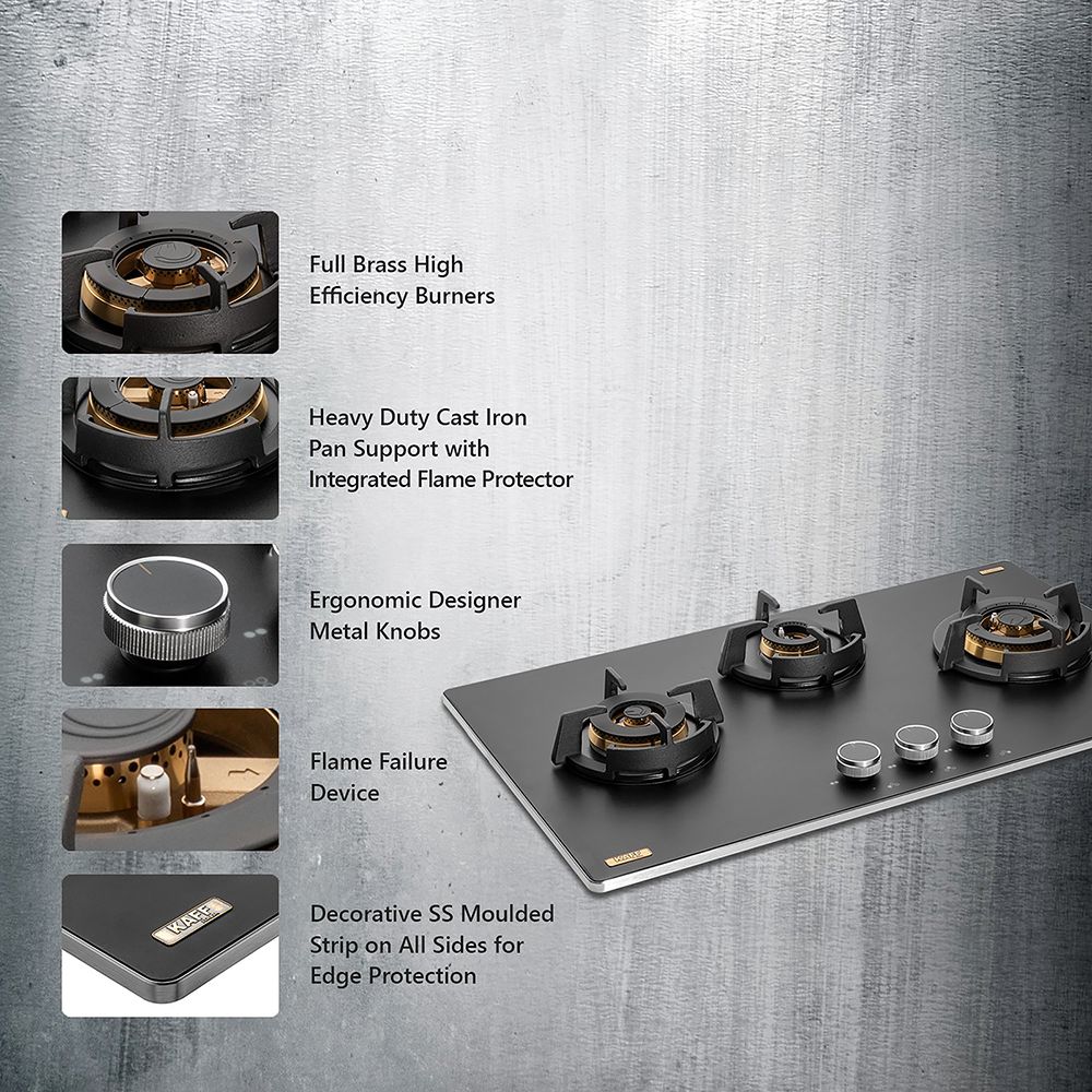 KAFF MSM 783 Glass Top 3 Burner Automatic Hob (Flame Failure Device, Black) KAFF MSM 783 Glass Top 3 Burner Automatic Hob (Flame Failure Device, Black)_15