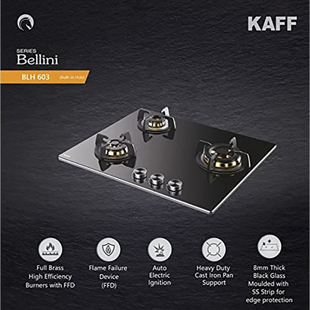 KAFF Bellini Tempered Glass Top 3 Burner Automatic Electric Hob (Flame Failure Device, Black) KAFF Bellini Tempered Glass Top 3 Burner Automatic Electric Hob (Flame Failure Device, Black)_13
