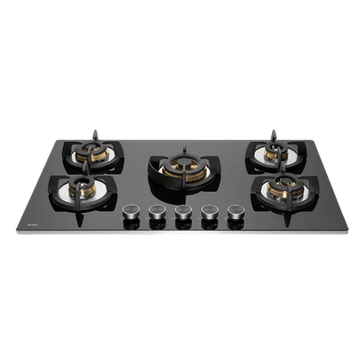KAFF Bellini-F Tempered Glass Top 5 Burner Automatic Electric Hob (Flame Failure Device, Black)