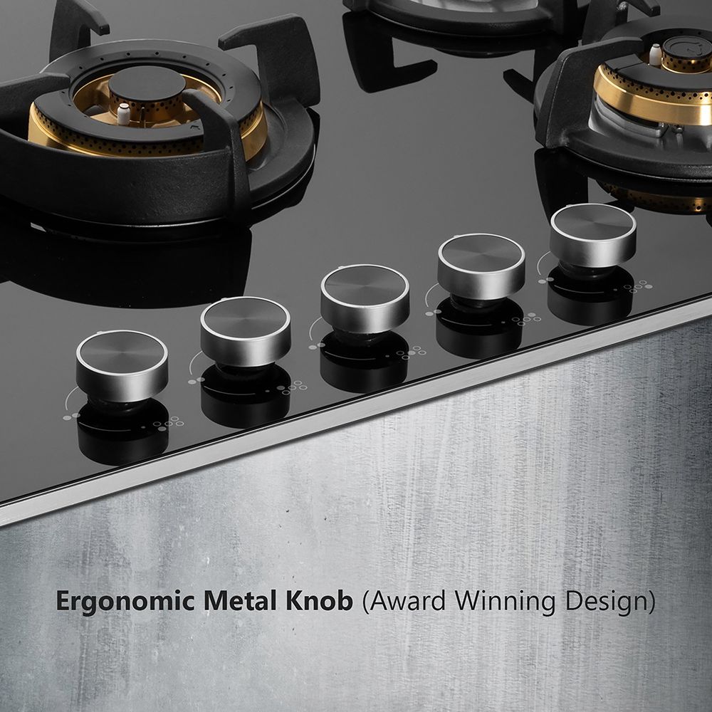 KAFF Bellini-F Tempered Glass Top 5 Burner Automatic Electric Hob (Flame Failure Device, Black)_12