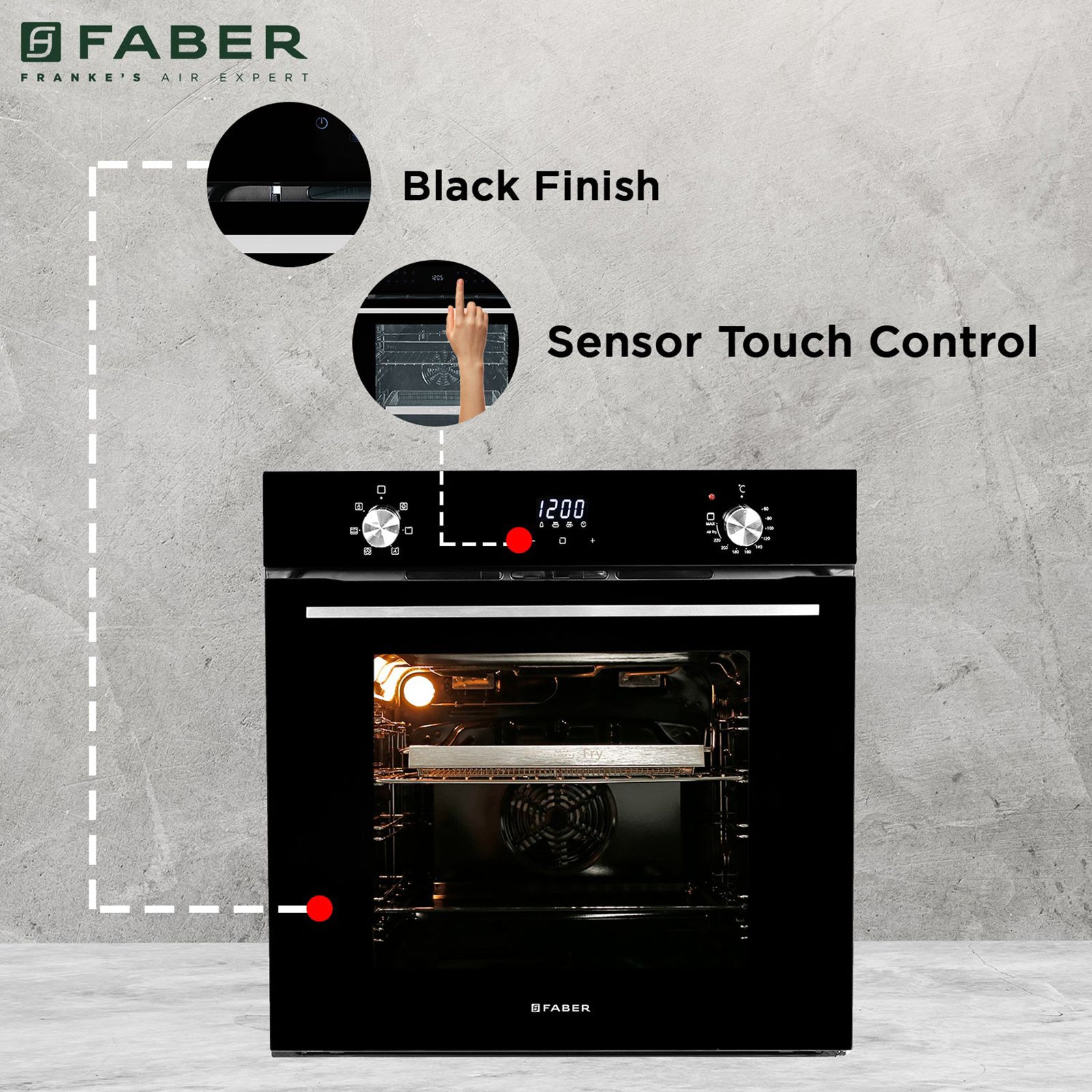 FABER FBIO 6F AF BK 83L Built-in Microwave with Anti Scalding Cold Door Technology (131.0651.880, Black) FABER FBIO 6F AF BK 83L Built-in Microwave with Anti Scalding Cold Door Technology (131.0651.880, Black)_12