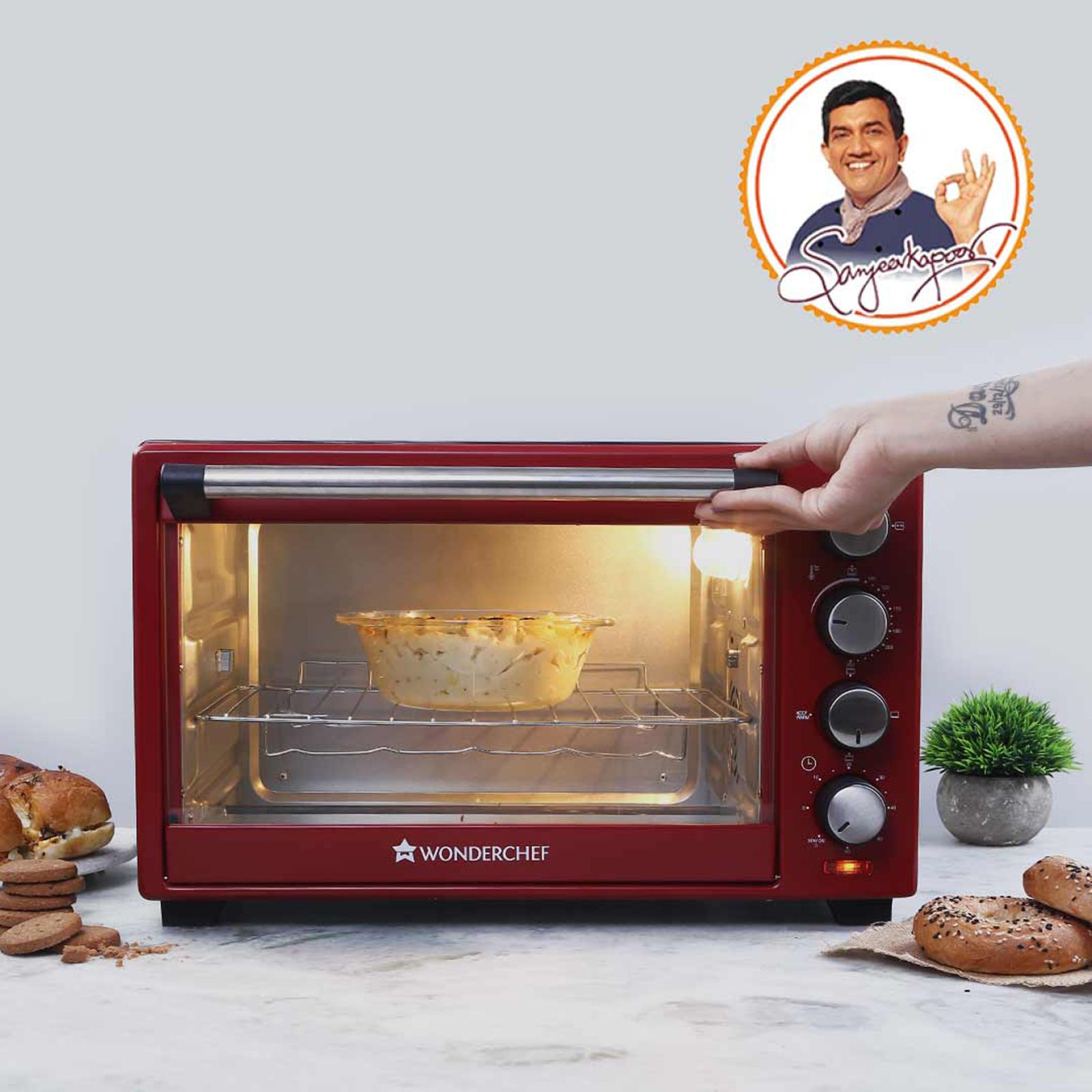 WONDERCHEF Crimson Edge 28L Oven Toaster Grill with Cutting Edge Technology (Red) WONDERCHEF Crimson Edge 28L Oven Toaster Grill with Cutting Edge Technology (Red)_13
