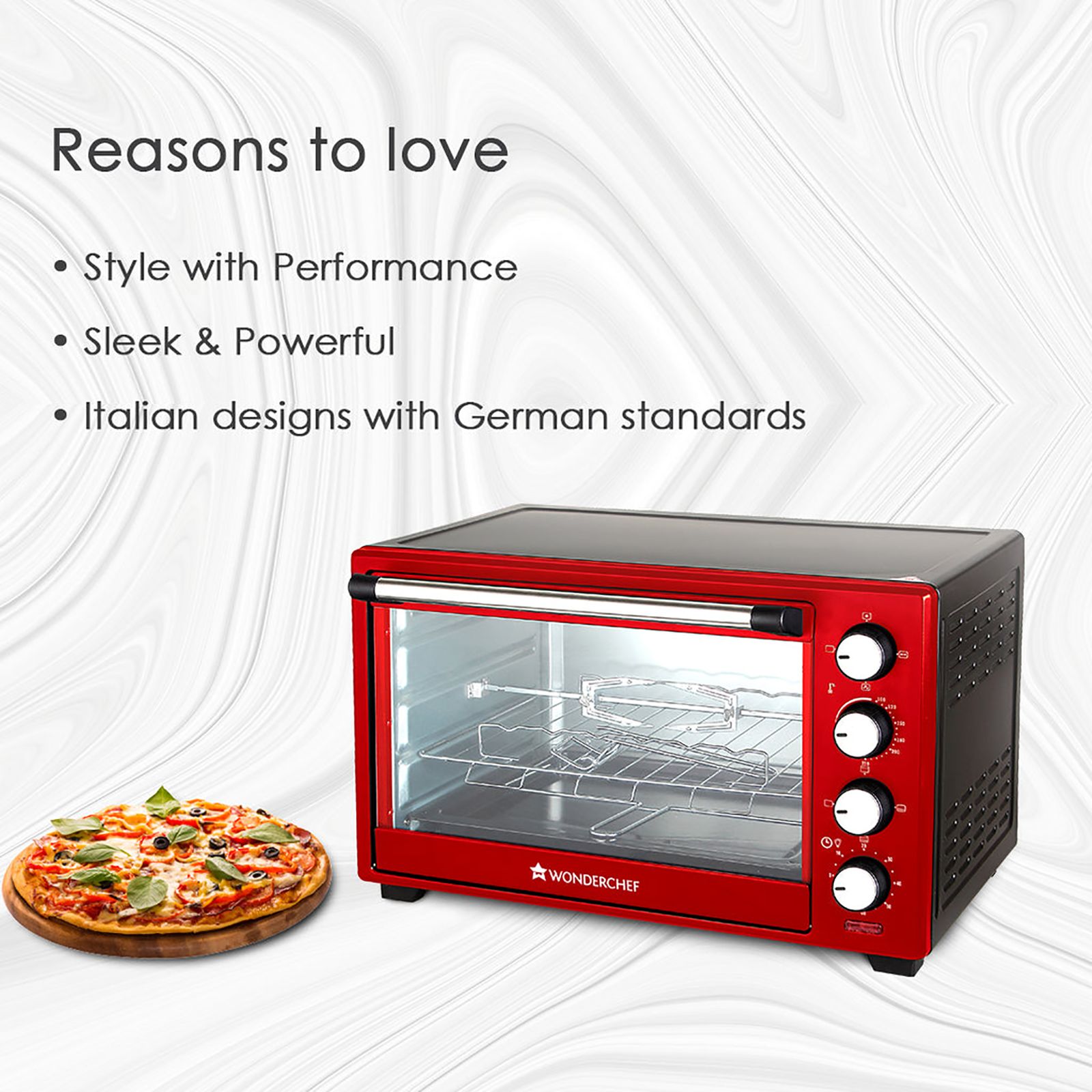 WONDERCHEF Crimson Edge 28L Oven Toaster Grill with Cutting Edge Technology (Red) WONDERCHEF Crimson Edge 28L Oven Toaster Grill with Cutting Edge Technology (Red)_7