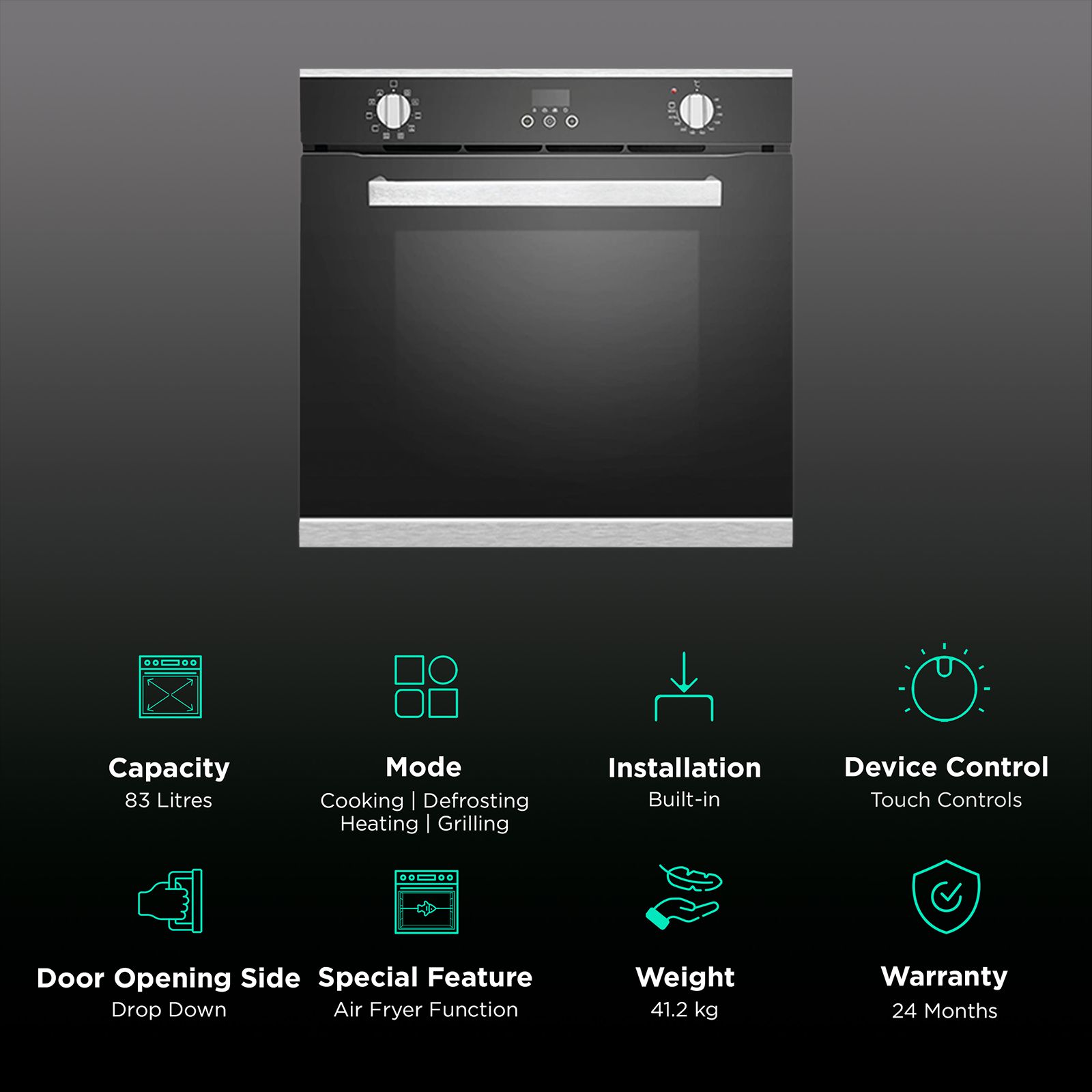 KAFF 83L Built-in Microwave Oven with True Convection Technology (Black) KAFF 83L Built-in Microwave Oven with True Convection Technology (Black)_3