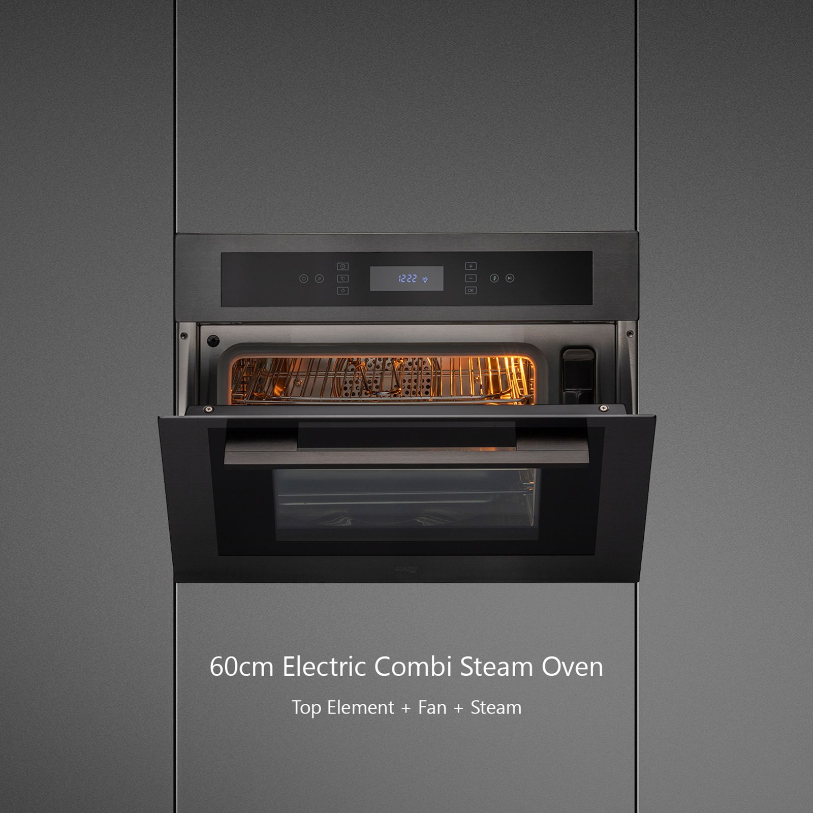 KAFF Series Mazzini 37L 60cm Built-in Electric Steam Microwave with Memory Function (MZST6TN, Black)_6