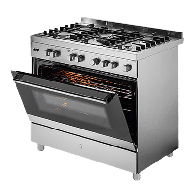 KAFF 100 Litres 5 Burner Cooking Range with Electric Oven (KGM90, Silver)
