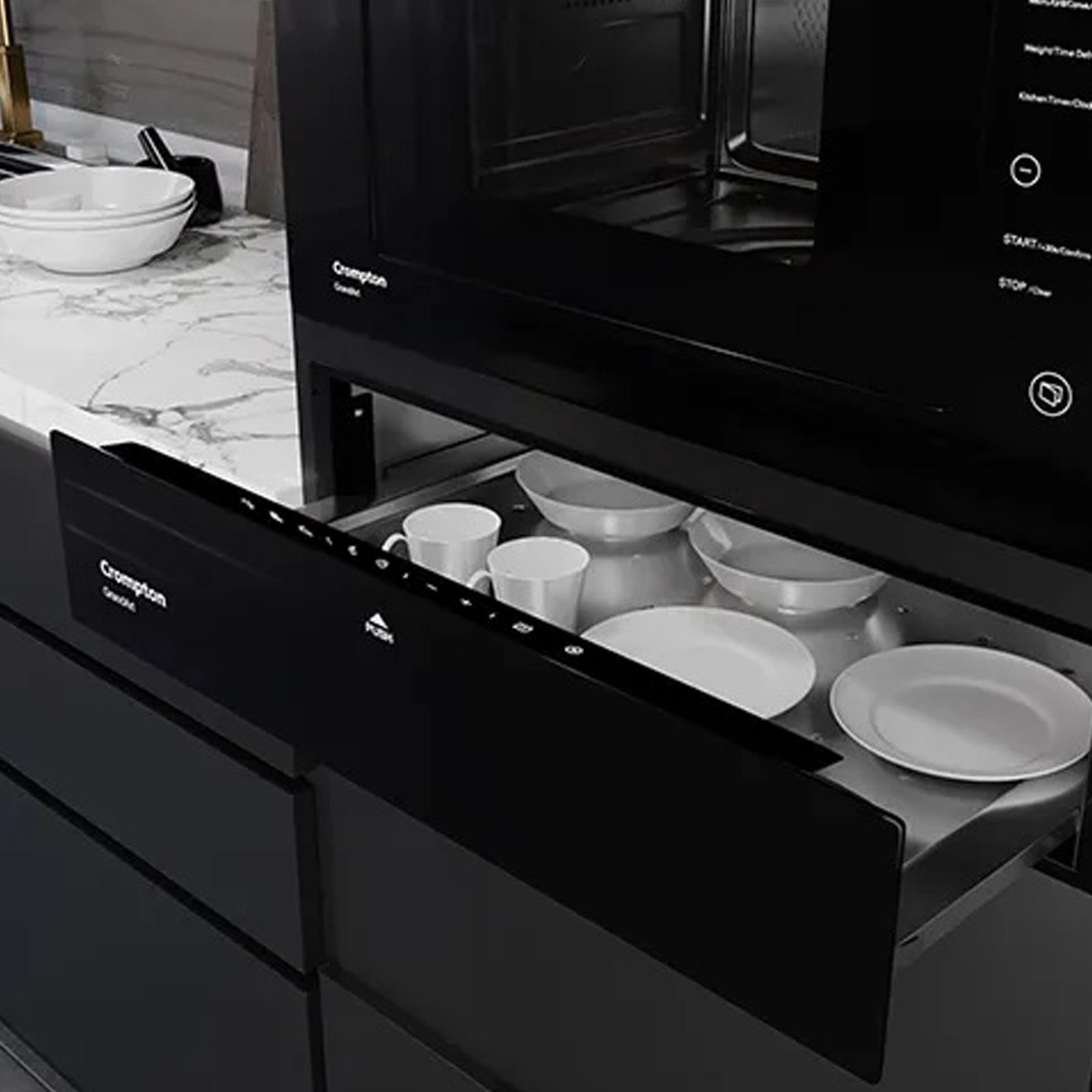 Crompton GrandArt 20 Litres Built In Warmer Drawer (Preheating Function, WD-GACON20L-MBL, Black)_3