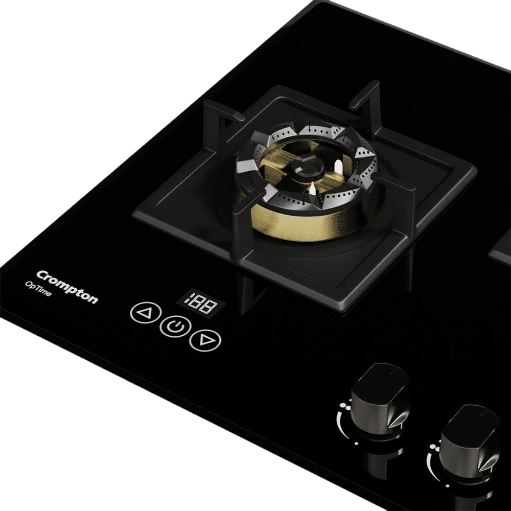 Crompton Optime Toughened Glass Top 3 Burner Automatic Hob (3D Flame Technology, Midnight Black) Crompton Optime Toughened Glass Top 3 Burner Automatic Hob (3D Flame Technology, Midnight Black)_4