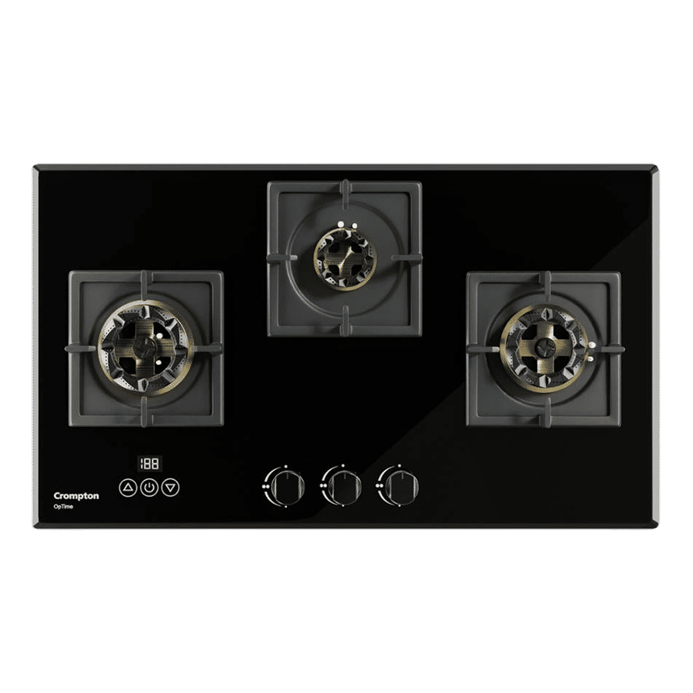 Crompton Optime Toughened Glass Top 3 Burner Automatic Hob (3D Flame Technology, Midnight Black) Crompton Optime Toughened Glass Top 3 Burner Automatic Hob (3D Flame Technology, Midnight Black)_5