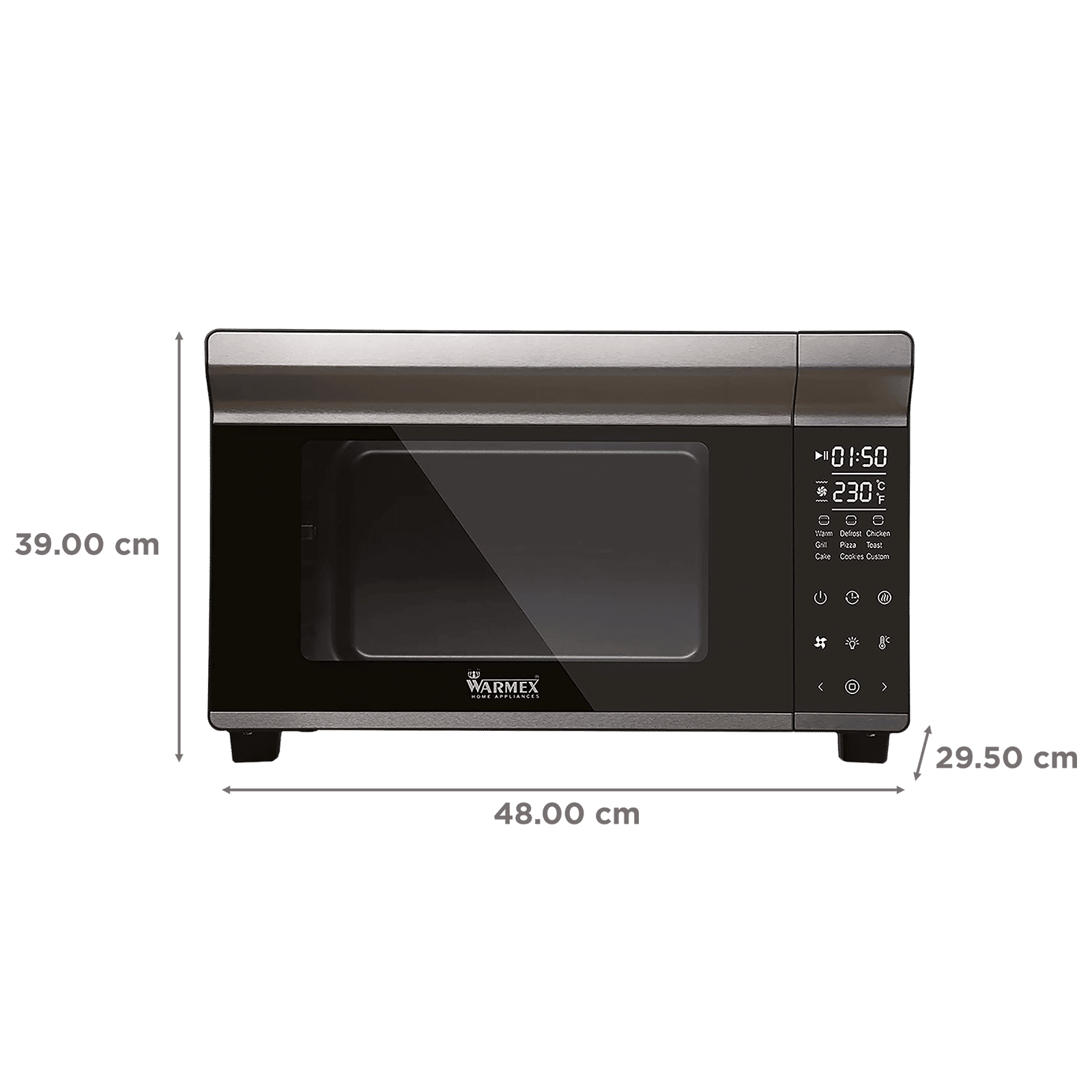 WARMEX 28L Oven Toaster Grill with Motorized Rotisserie (MB28L, Black)_2