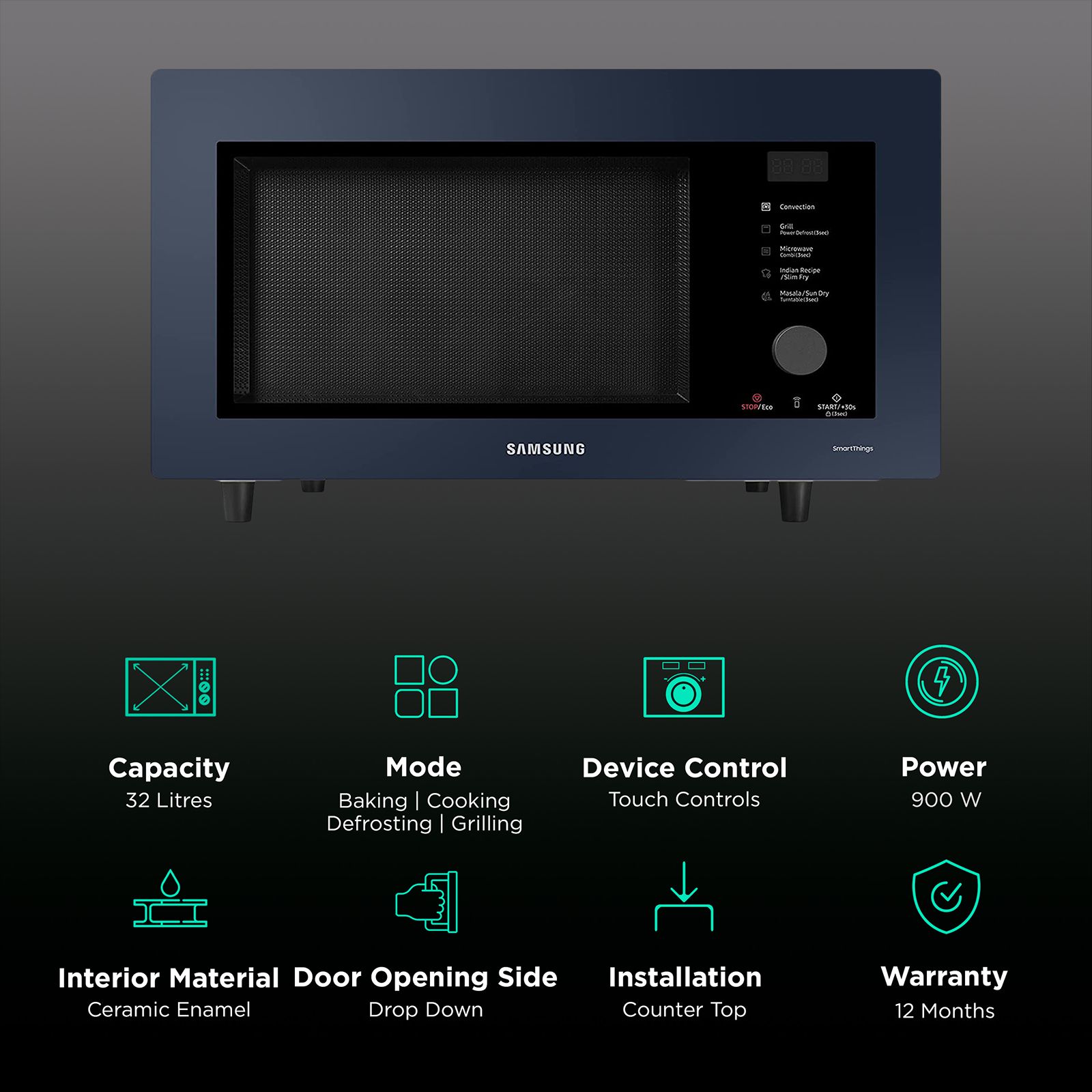 SAMSUNG 32L Convection Microwave Oven with SLIM FRY Technology (Clean Navy) SAMSUNG 32L Convection Microwave Oven with SLIM FRY Technology (Clean Navy)_3
