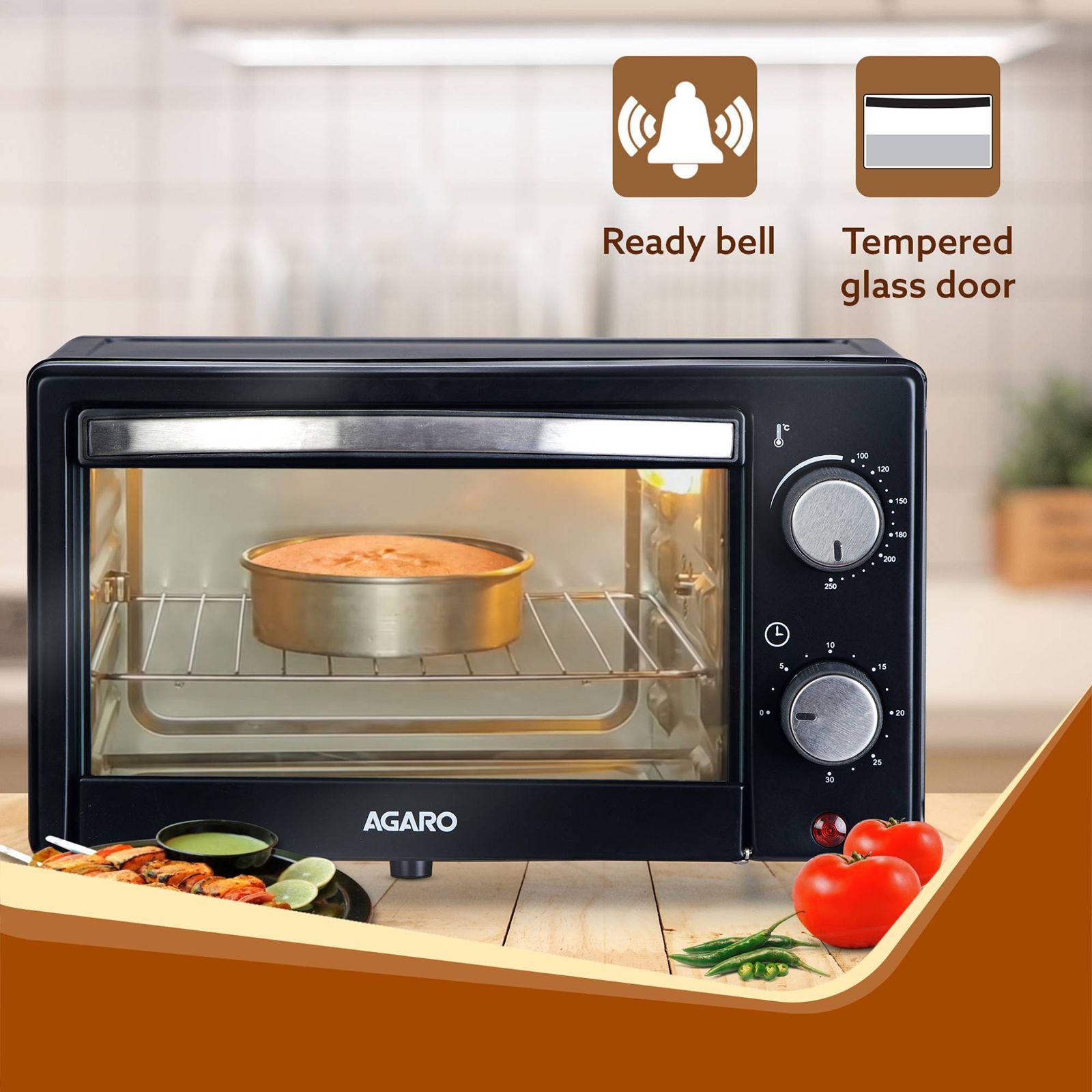 AGARO Marvel 9L Oven Toaster Grill with Automatic Thermostat (Black) AGARO Marvel 9L Oven Toaster Grill with Automatic Thermostat (Black)_6