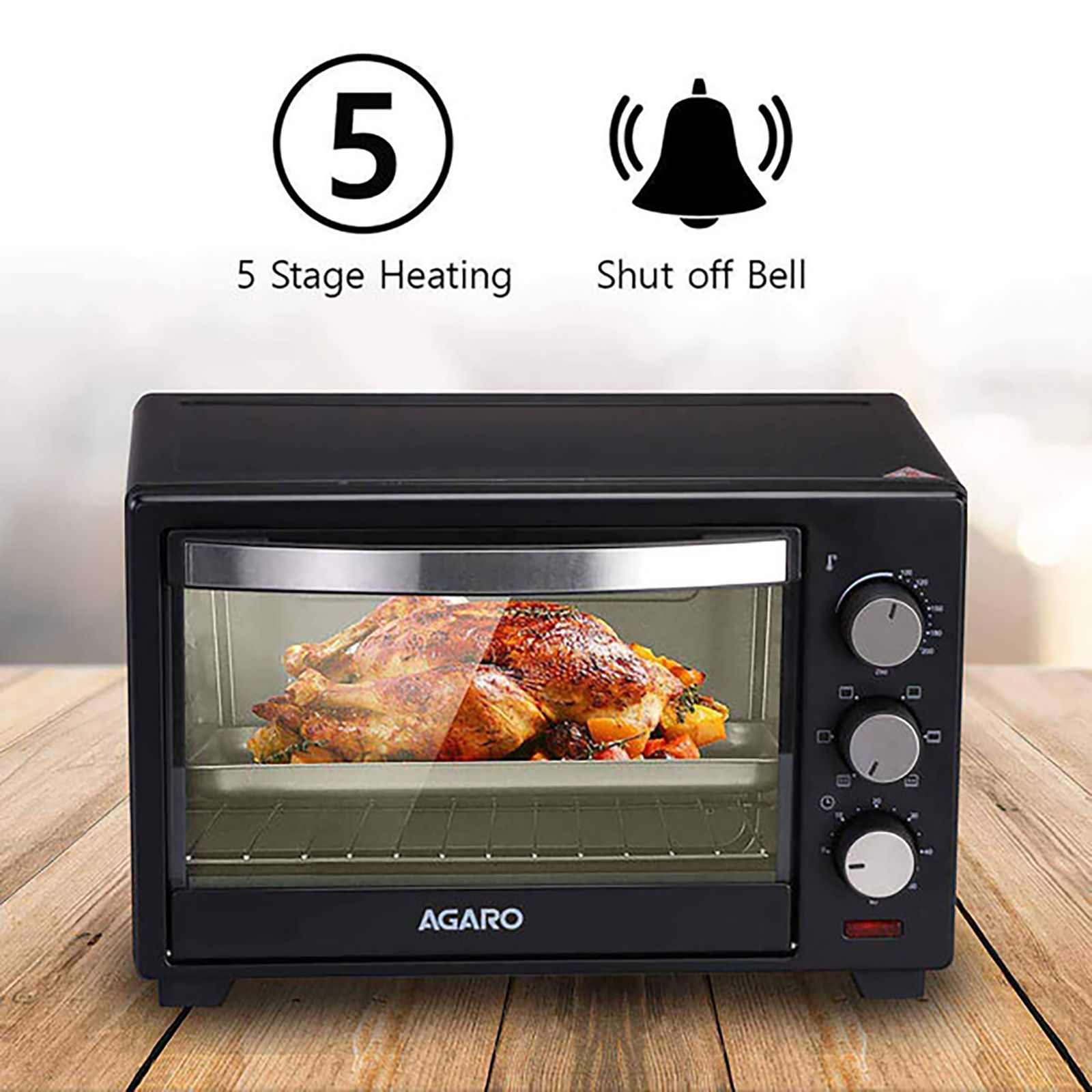 AGARO Marvel 19L Oven Toaster Grill with 5 Heating Modes (Black) AGARO Marvel 19L Oven Toaster Grill with 5 Heating Modes (Black)_11