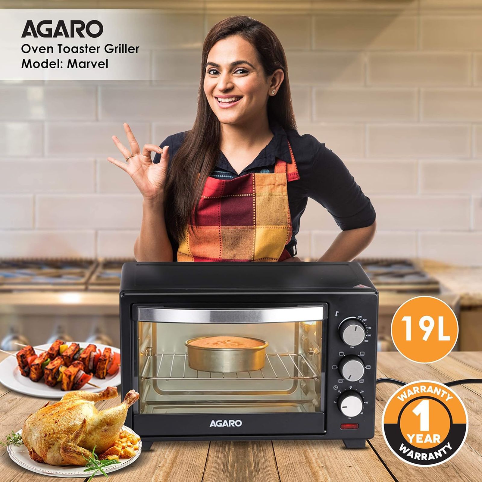 AGARO Marvel 19L Oven Toaster Grill with 5 Heating Modes (Black) AGARO Marvel 19L Oven Toaster Grill with 5 Heating Modes (Black)_15