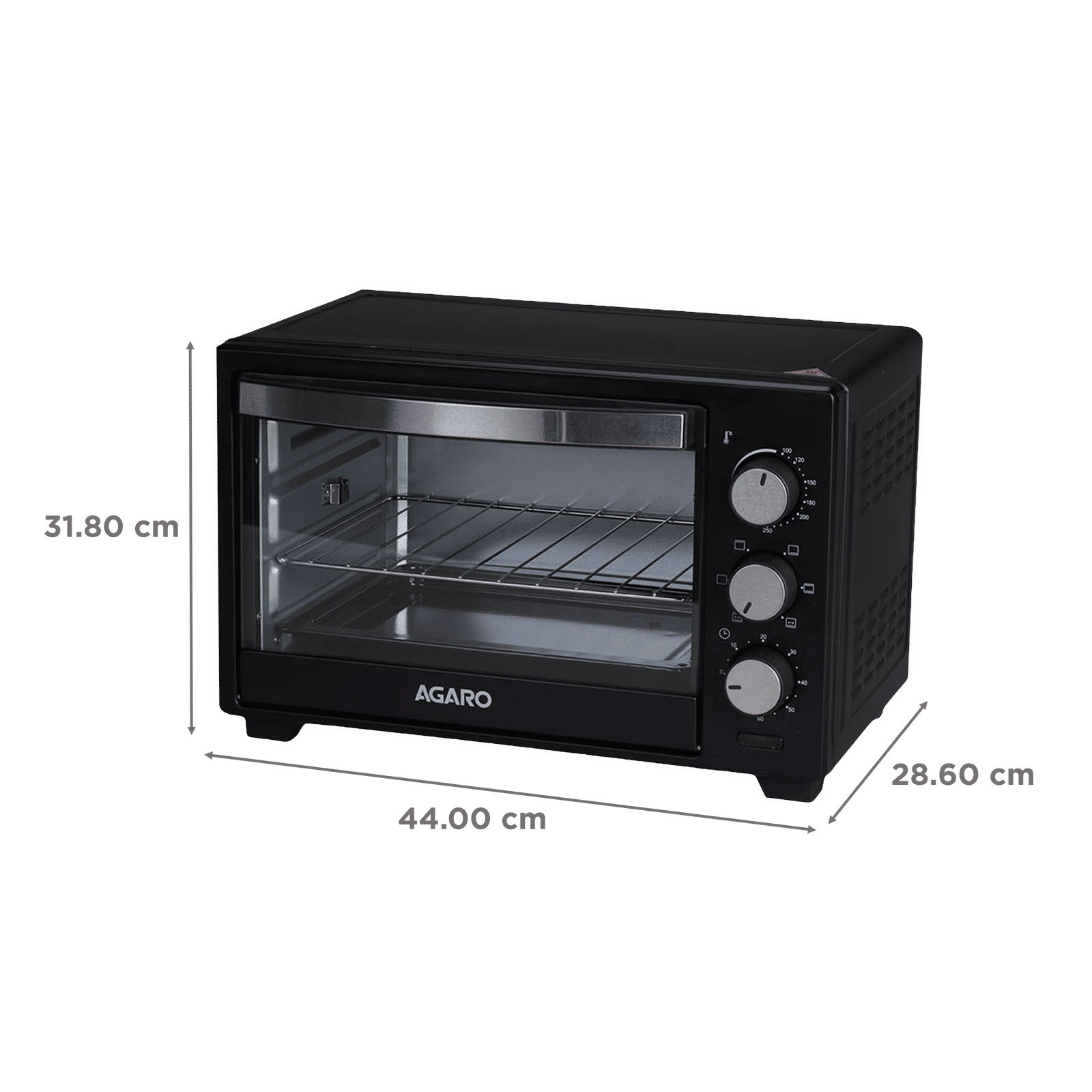 AGARO Marvel 19L Oven Toaster Grill with 5 Heating Modes (Black) AGARO Marvel 19L Oven Toaster Grill with 5 Heating Modes (Black)_2