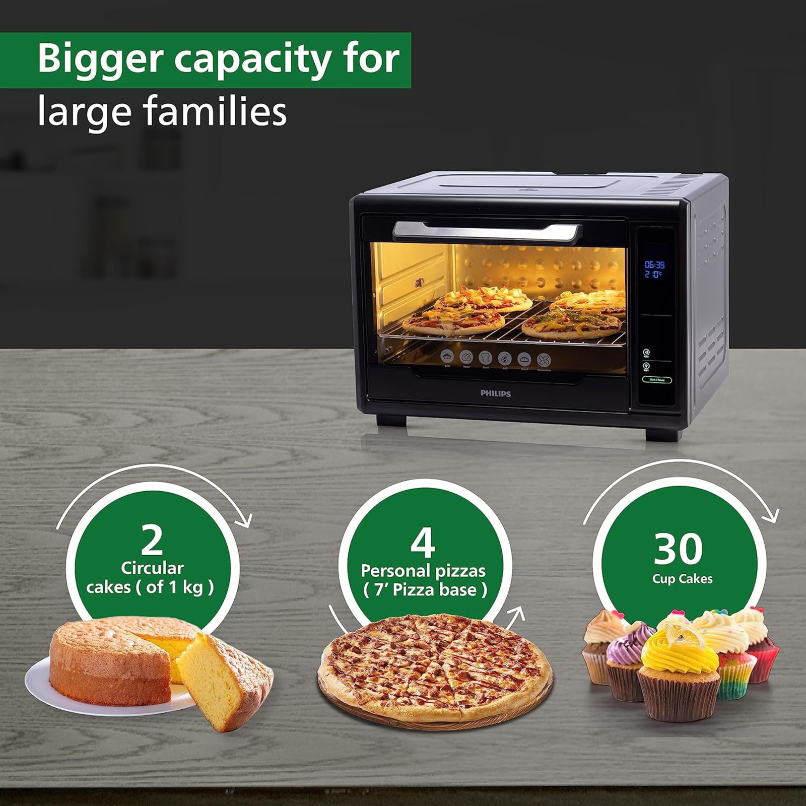 PHILIPS 55L Oven Toaster Grill with Opti Temp Technology (HD6977/00, Black)_5