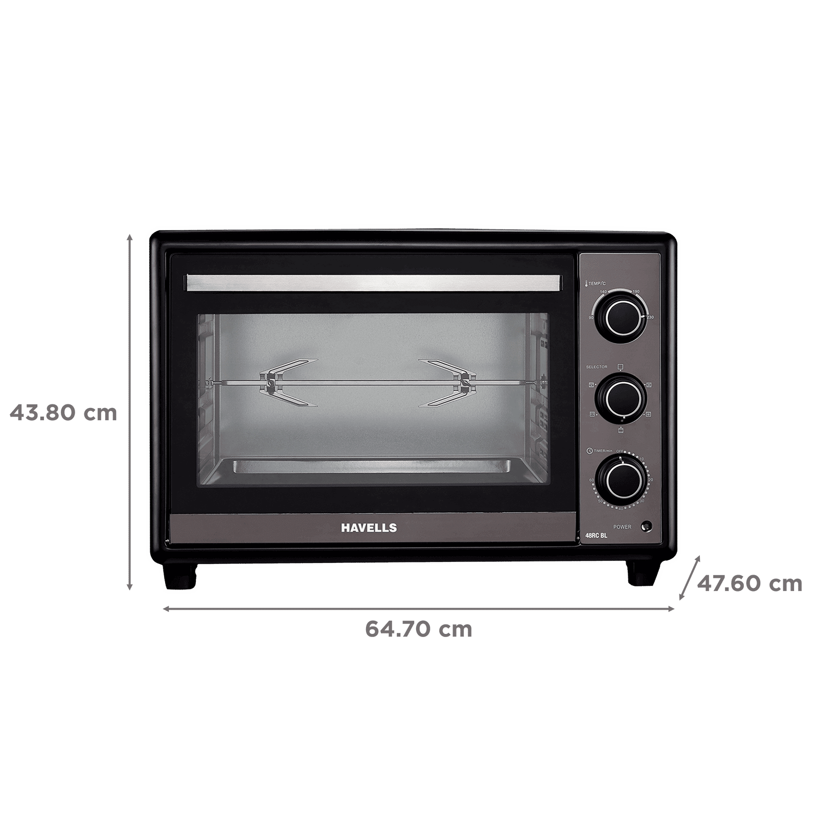 HAVELLS 48RC BL 48L Oven Toaster Grill with Motorized Rotisserie (Black)_2