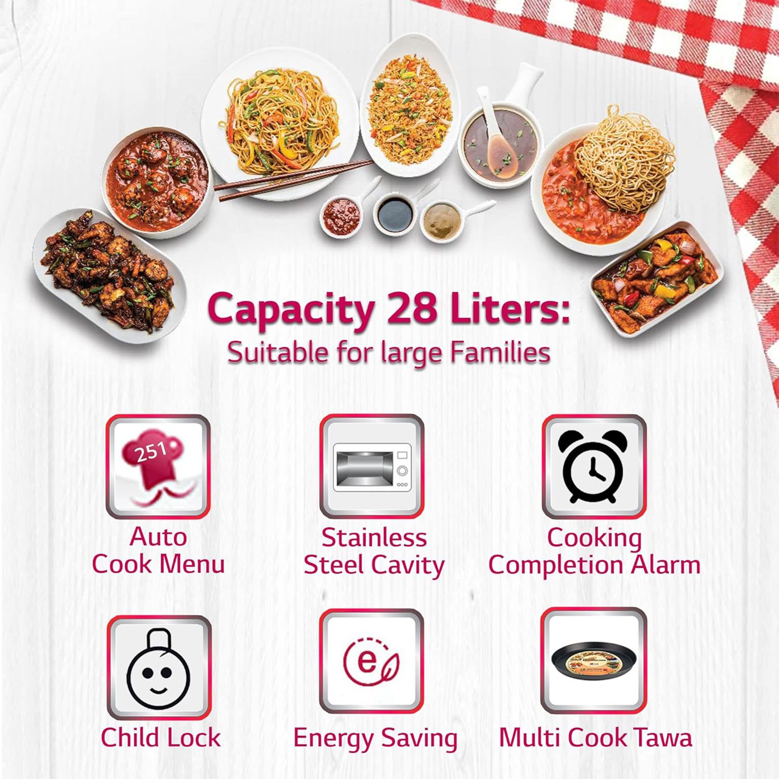 LG 28L Convection Microwave Oven with 251 Autocook Menu (Black)_12