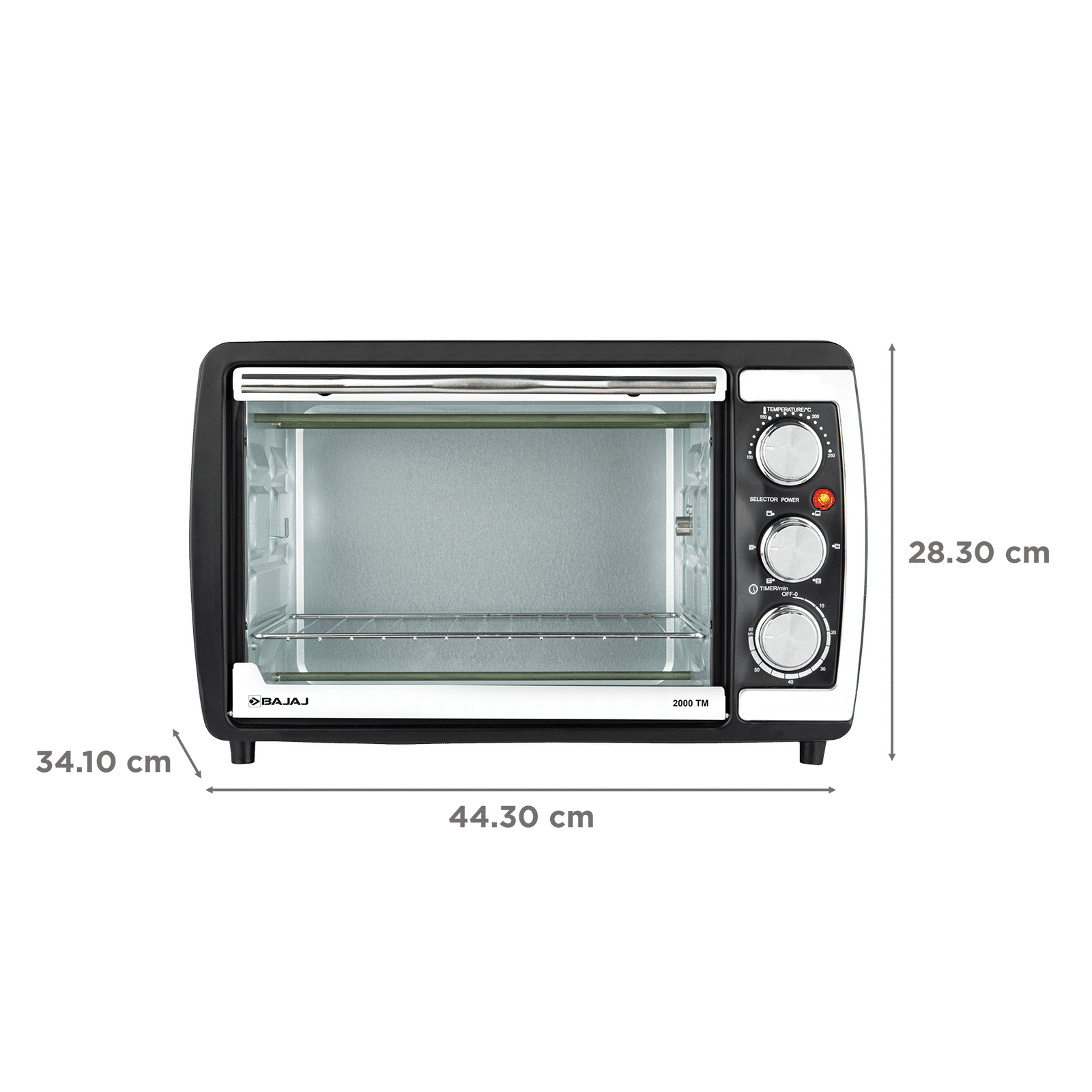 BAJAJ 2000 TM 20L Oven Toaster Grill with Rotisserie Technology (420110, Black & Silver)_2