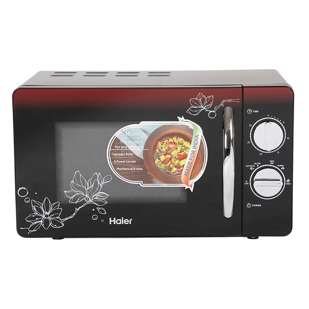 Haier 20L Solo Microwave Oven with Painted Cold Roll Steel Cavity (HIL2001MFPH, Black) Haier 20L Solo Microwave Oven with Painted Cold Roll Steel Cavity (HIL2001MFPH, Black)_1
