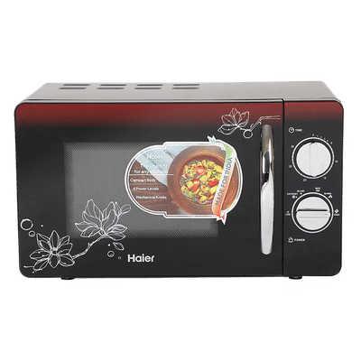 Haier 20L Solo Microwave Oven with Painted Cold Roll Steel Cavity (HIL2001MFPH, Black)