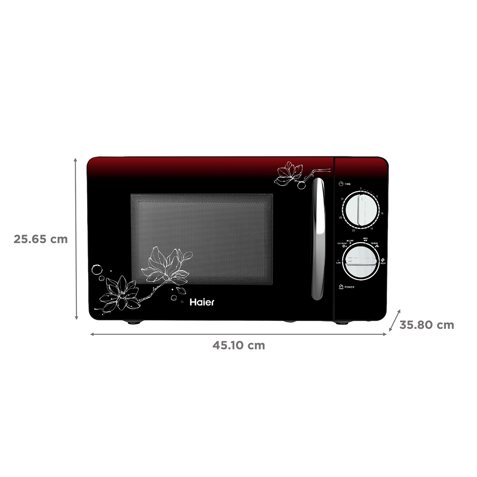 Haier 20L Solo Microwave Oven with Painted Cold Roll Steel Cavity (HIL2001MFPH, Black) Haier 20L Solo Microwave Oven with Painted Cold Roll Steel Cavity (HIL2001MFPH, Black)_2