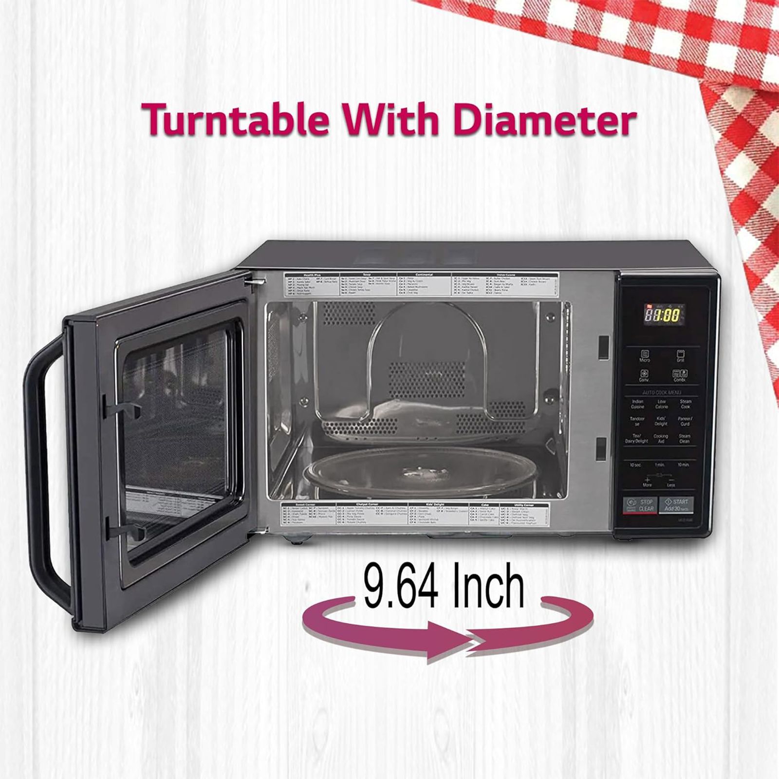 LG 21L Convection Microwave Oven with 151 Autocook Menu (MC2146BL, Black) LG 21L Convection Microwave Oven with 151 Autocook Menu (MC2146BL, Black)_12