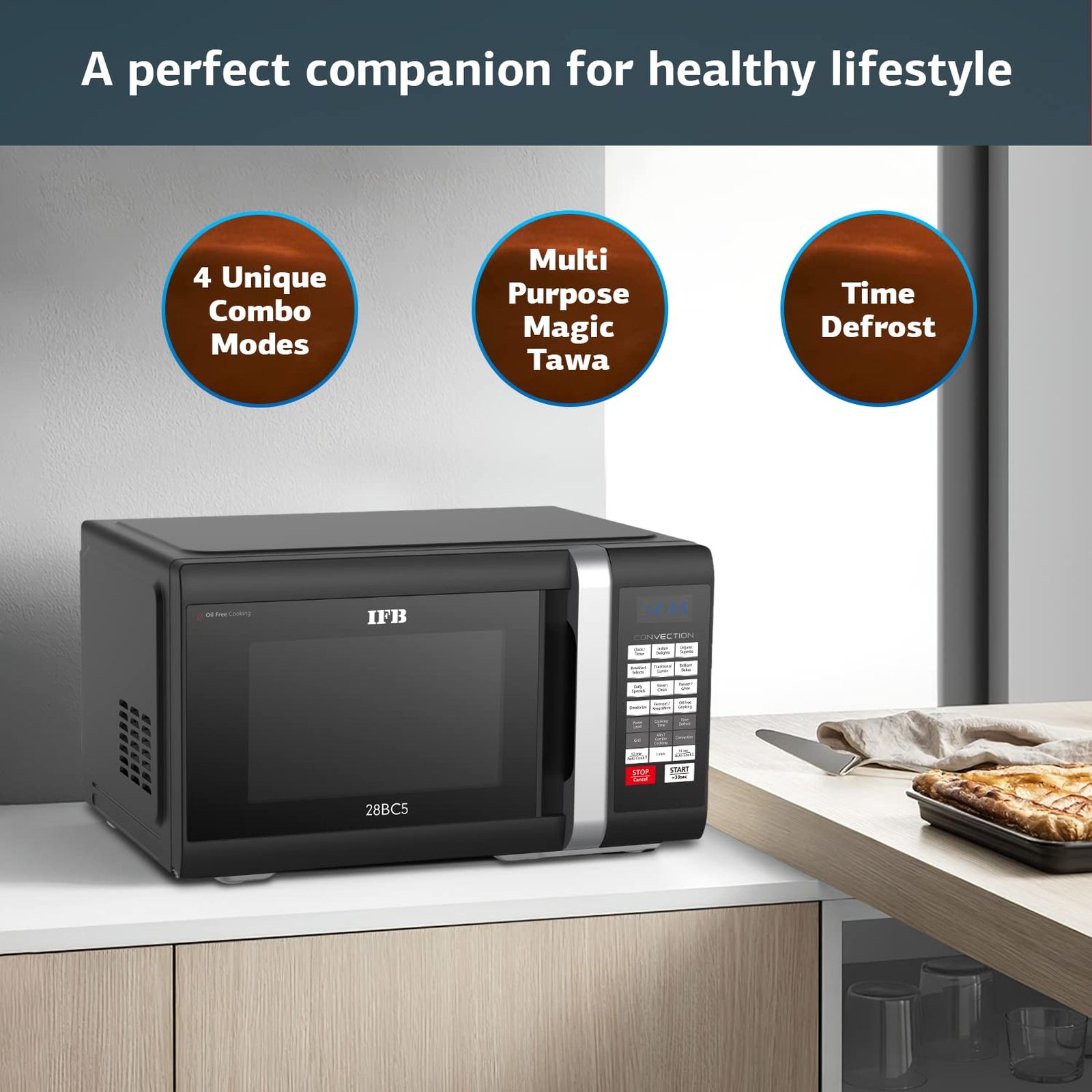 IFB 28L Convection Microwave Oven with 300 Auto Cook Menus (28BC5, Black) IFB 28L Convection Microwave Oven with 300 Auto Cook Menus (28BC5, Black)_12