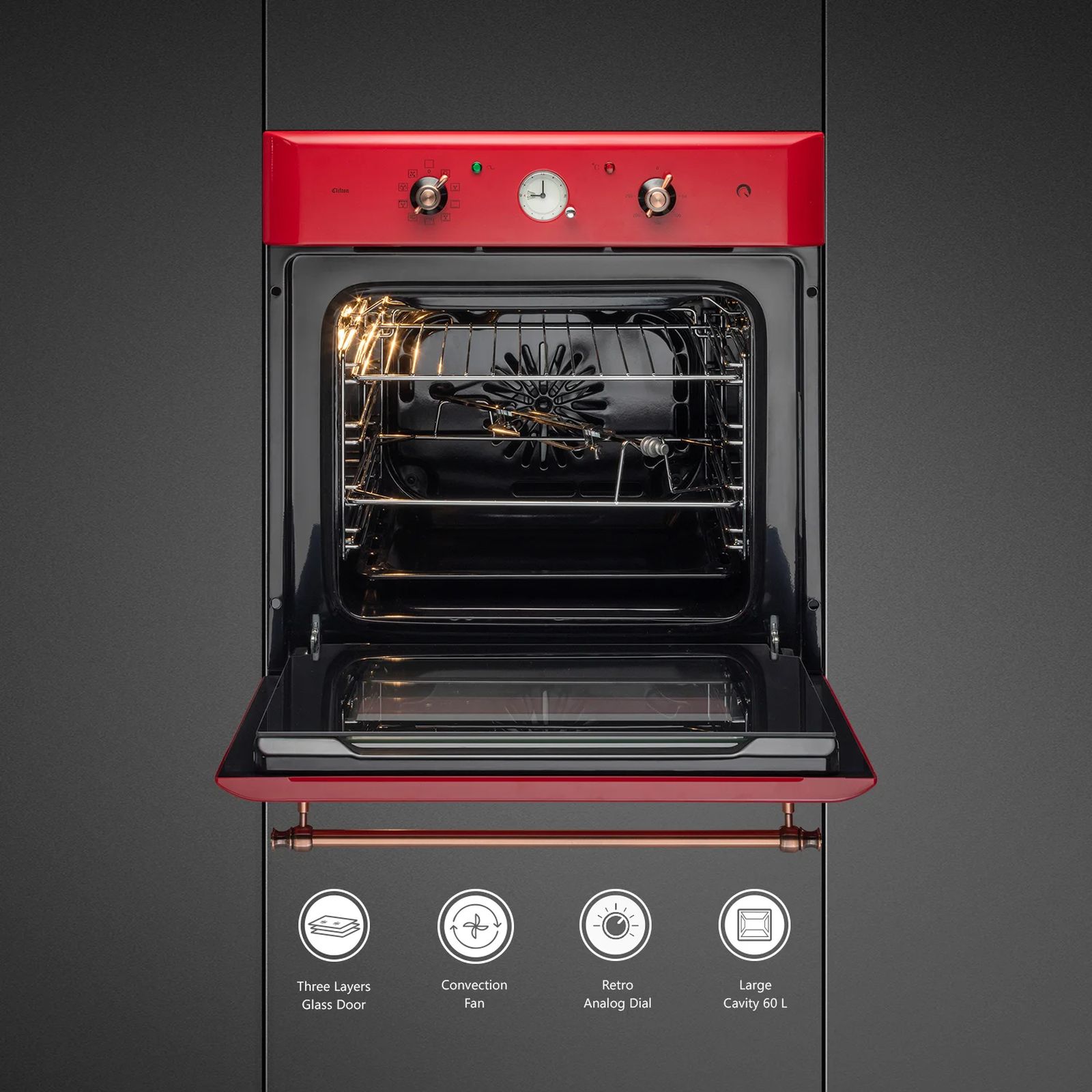 KAFF 60L 60cm Built-in Microwave with True Convection (CLOV6RD, Red) KAFF 60L 60cm Built-in Microwave with True Convection (CLOV6RD, Red)_5