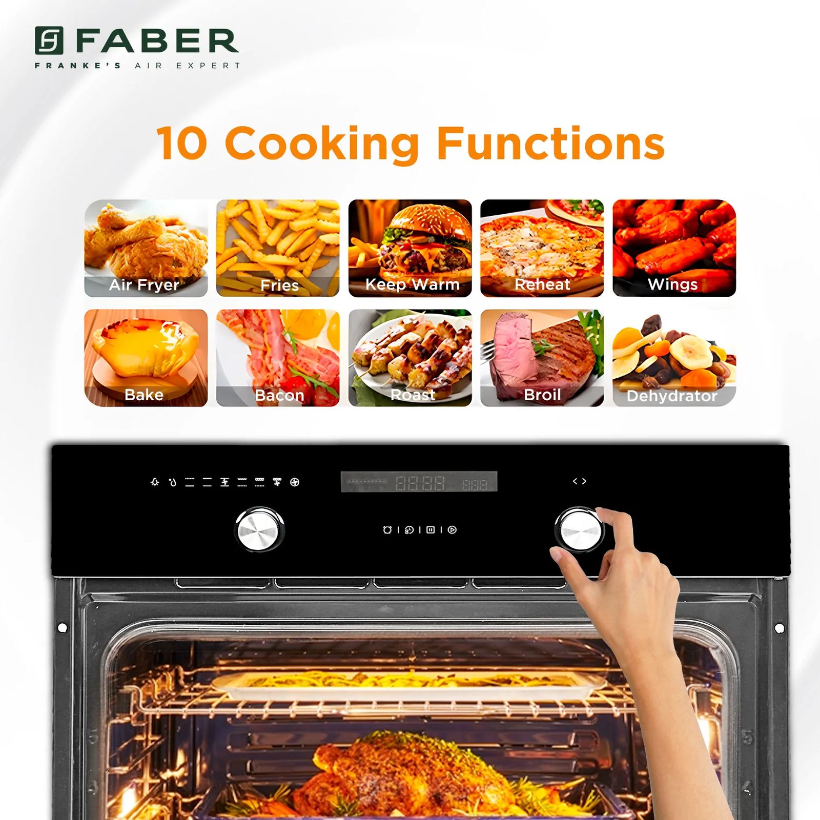 FABER FBIO 82L 10F BK 82L 60cm Convection Microwave with 3D Hot Air Circulation System (131.0617.491, Black) FABER FBIO 82L 10F BK 82L 60cm Convection Microwave with 3D Hot Air Circulation System (131.0617.491, Black)_7