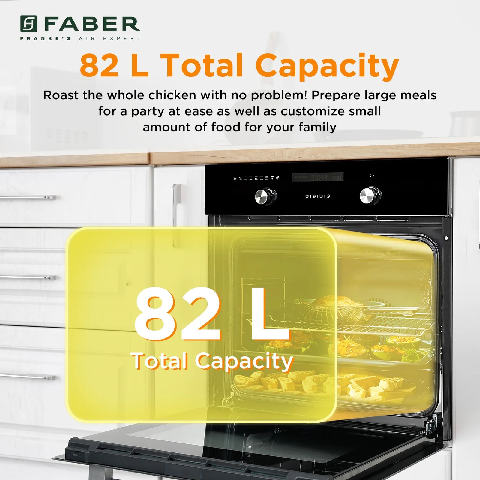 FABER FBIO 82L 10F BK 82L 60cm Convection Microwave with 3D Hot Air Circulation System (131.0617.491, Black) FABER FBIO 82L 10F BK 82L 60cm Convection Microwave with 3D Hot Air Circulation System (131.0617.491, Black)_6