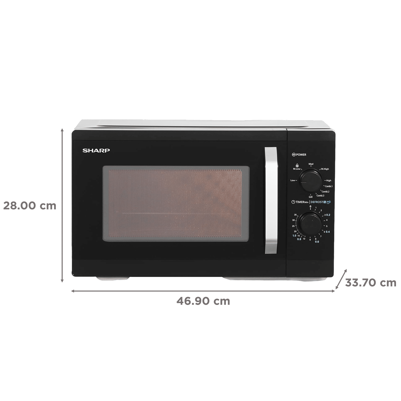 SHARP Hikari-G25 25L Grill Microwave Oven with Quick Start (R-625KN-K/W, Black & White)_2