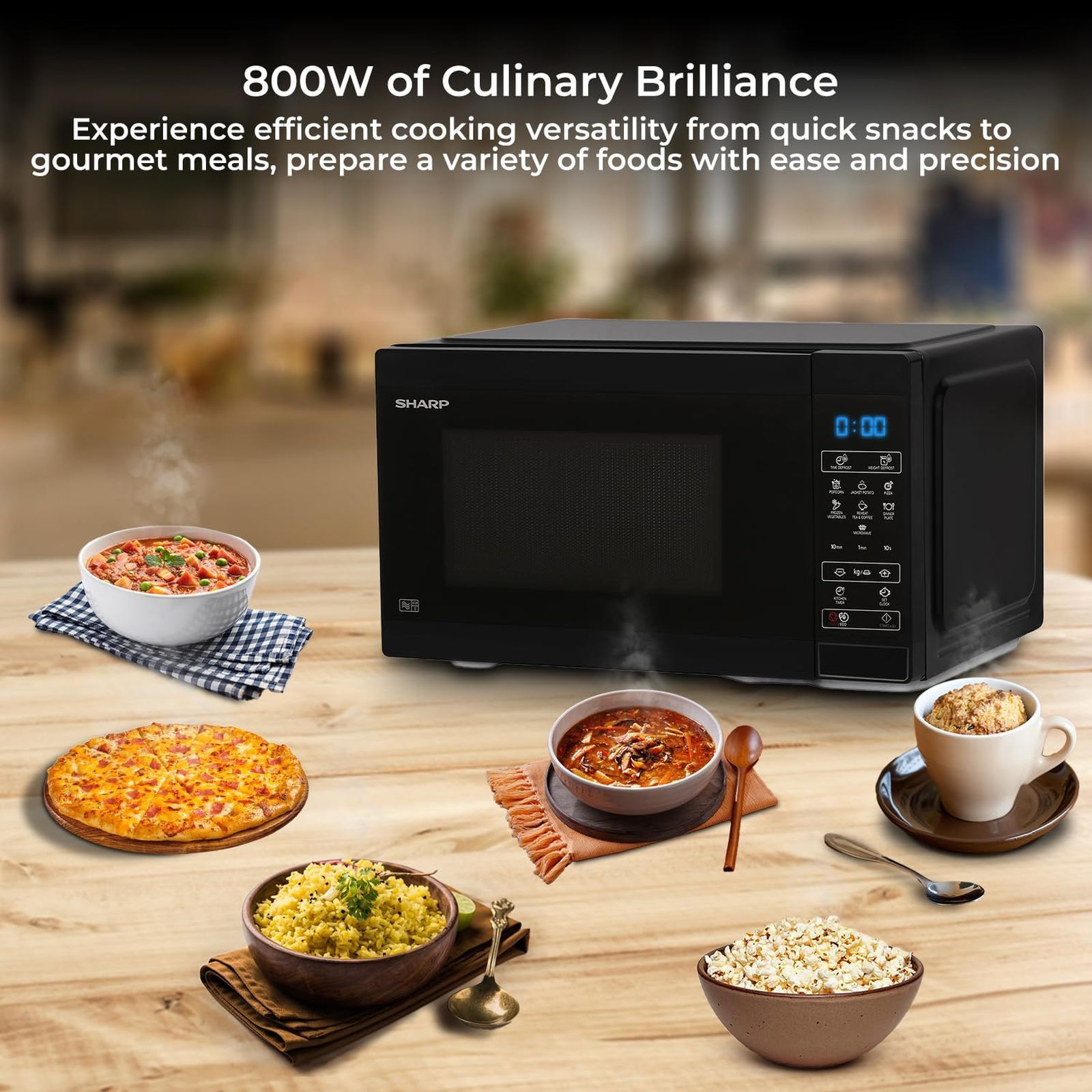 SHARP Sakura-S20 20L Solo Microwave Oven with Quick Start (R-220KN-K, Black)_10