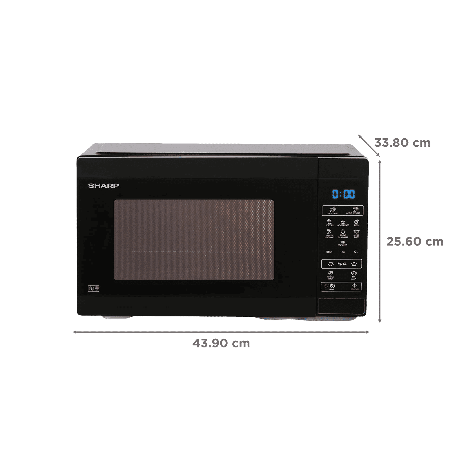 SHARP Sakura-S20 20L Solo Microwave Oven with Quick Start (R-220KN-K, Black)_2