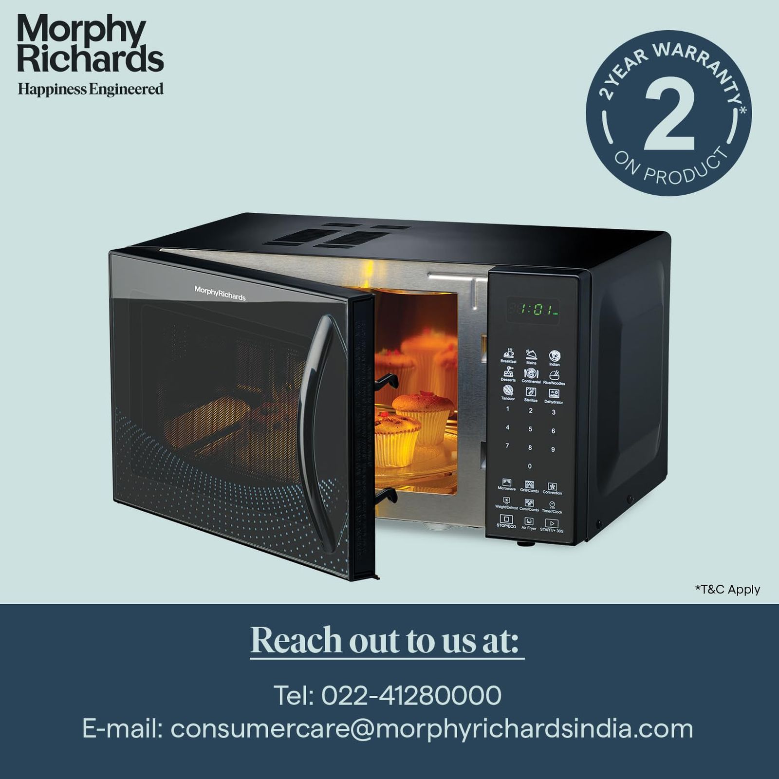 morphy richards Air 23CGAD 23L Convection Microwave Oven with In-Built Air Fryer(Black) morphy richards Air 23CGAD 23L Convection Microwave Oven with In-Built Air Fryer(Black)_9