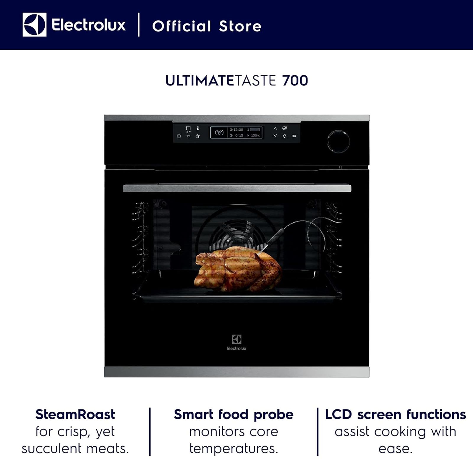 Electrolux UltimateTaste 700 72L 60cm Built-in Microwave with LCD Screen Functions (KOCBP21XA, Black) Electrolux UltimateTaste 700 72L 60cm Built-in Microwave with LCD Screen Functions (KOCBP21XA, Black)_5