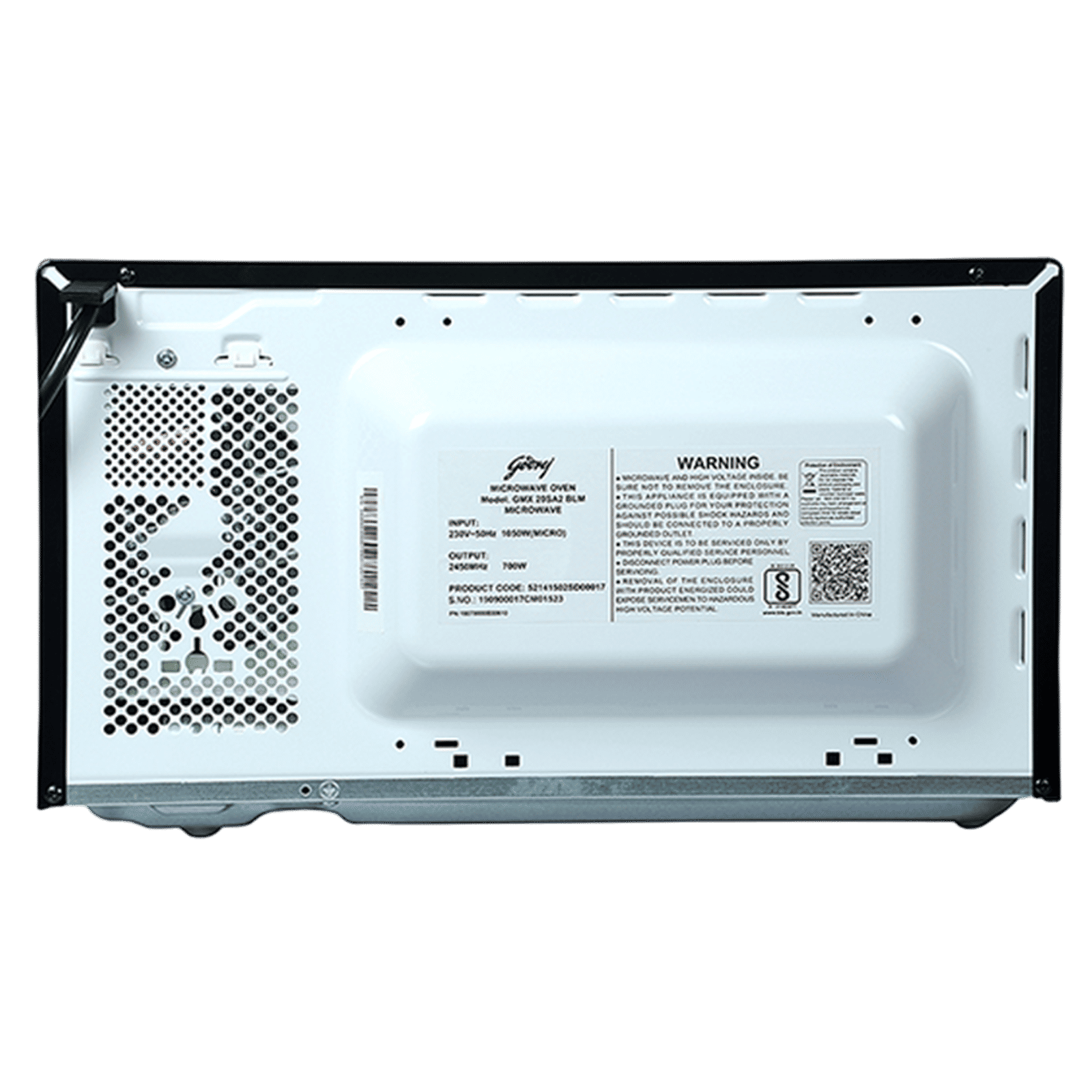 Godrej 20L Solo Microwave Oven with Powder Coated Cavity (GMX 20SA2 BLM, Black) Godrej 20L Solo Microwave Oven with Powder Coated Cavity (GMX 20SA2 BLM, Black)_7