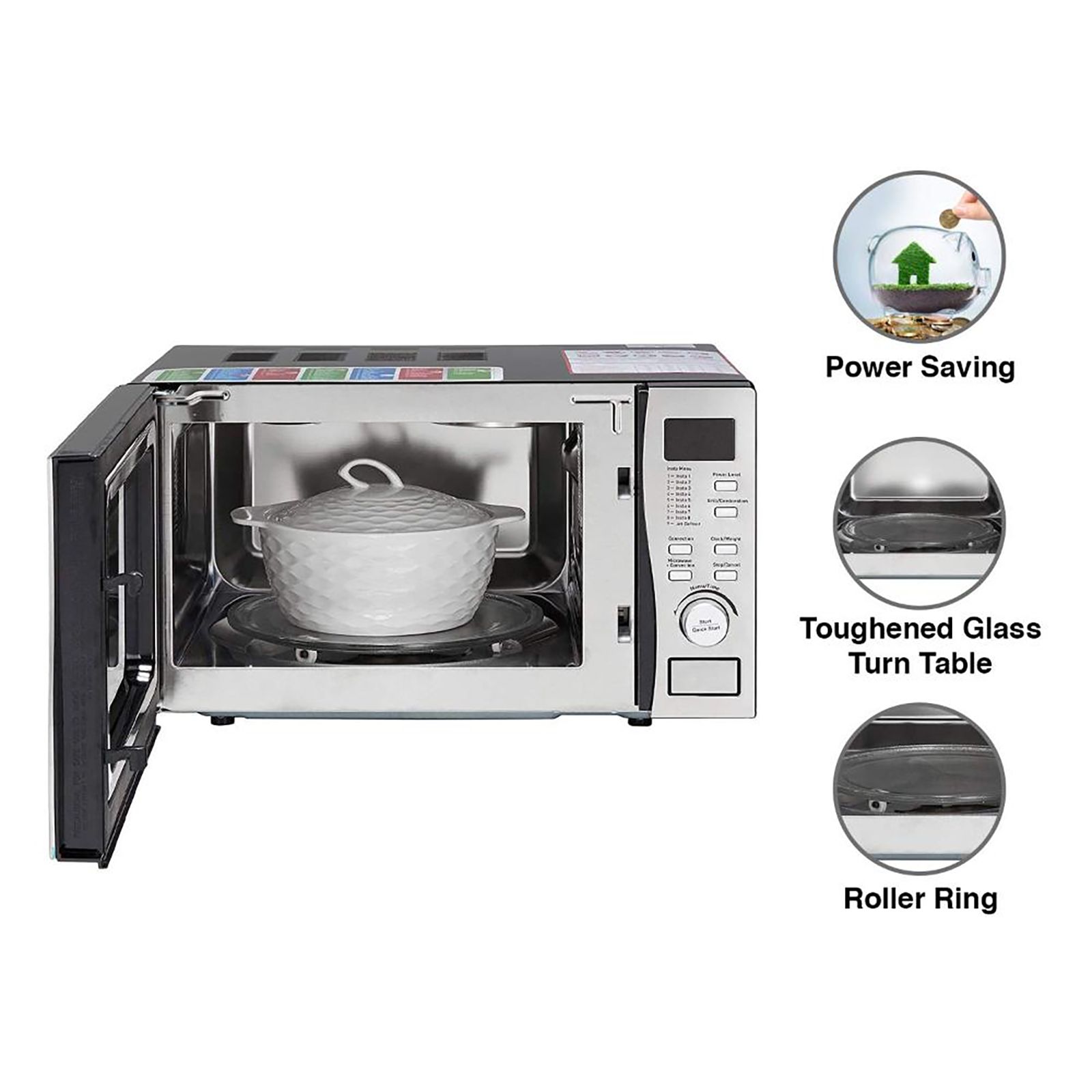 Godrej 19L Convection Microwave Oven with 4 Step Cooking (GMX 519 CP1 PZ , White Rose) Godrej 19L Convection Microwave Oven with 4 Step Cooking (GMX 519 CP1 PZ , White Rose)_14