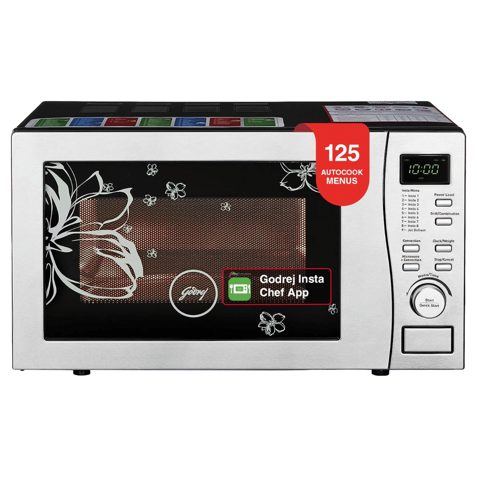 Godrej 19L Convection Microwave Oven with 4 Step Cooking (GMX 519 CP1 PZ , White Rose) Godrej 19L Convection Microwave Oven with 4 Step Cooking (GMX 519 CP1 PZ , White Rose)_1