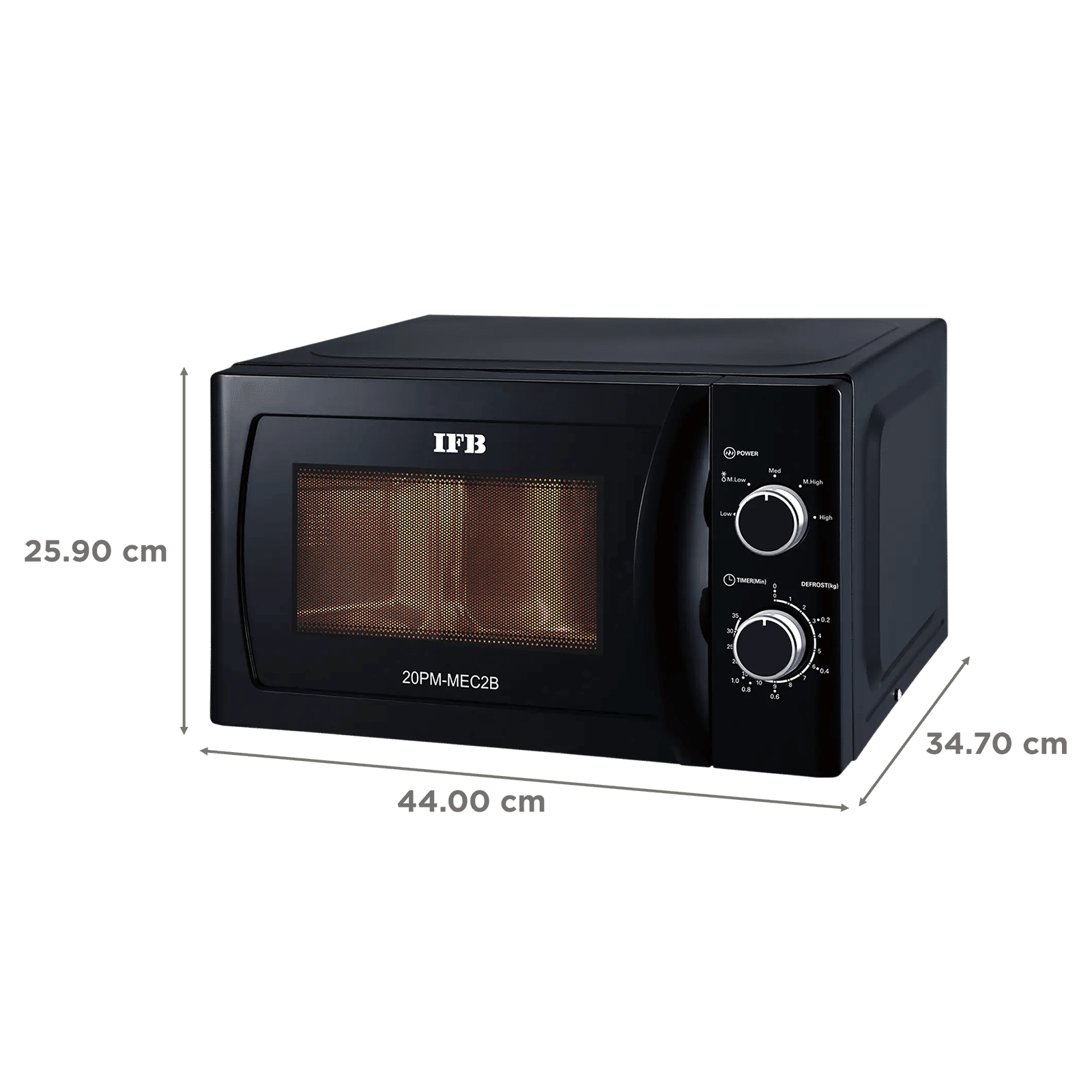 IFB 20L Solo Microwave Oven with Timer Option (20PM-MEC2B, Black)_2