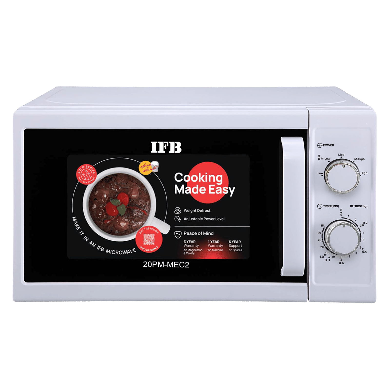 IFB 20L Solo Microwave Oven with Timer Option (20PM-MEC2, White)_1