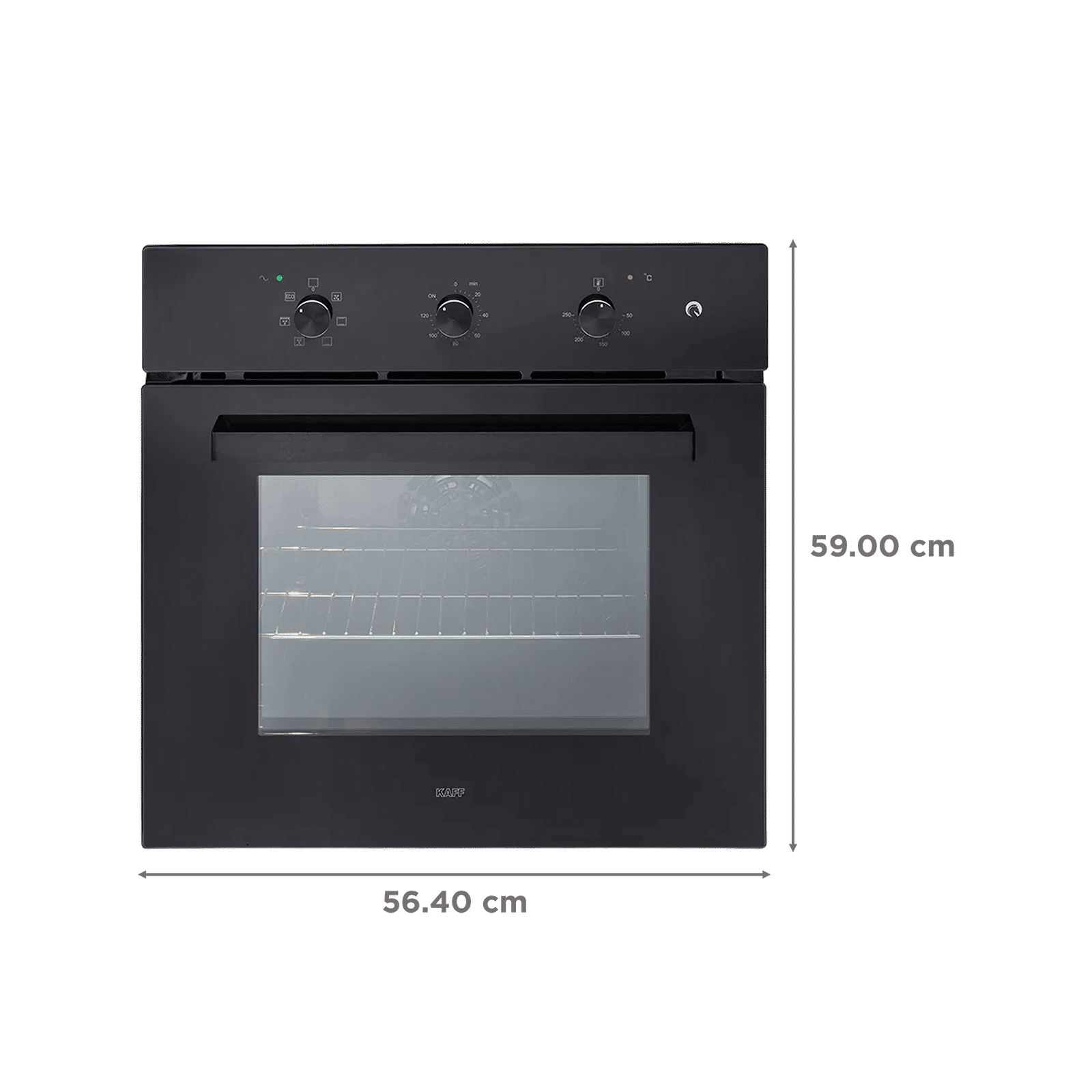 KAFF 83L 60cm Built in Oven with Rotary Control Dials (OV83ML7, Black)_2
