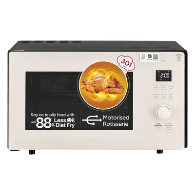 LG 28L Smart Charcoal Convection Microwave with Diet Fry Technology (MJEN286UBW, Beige & Black)
